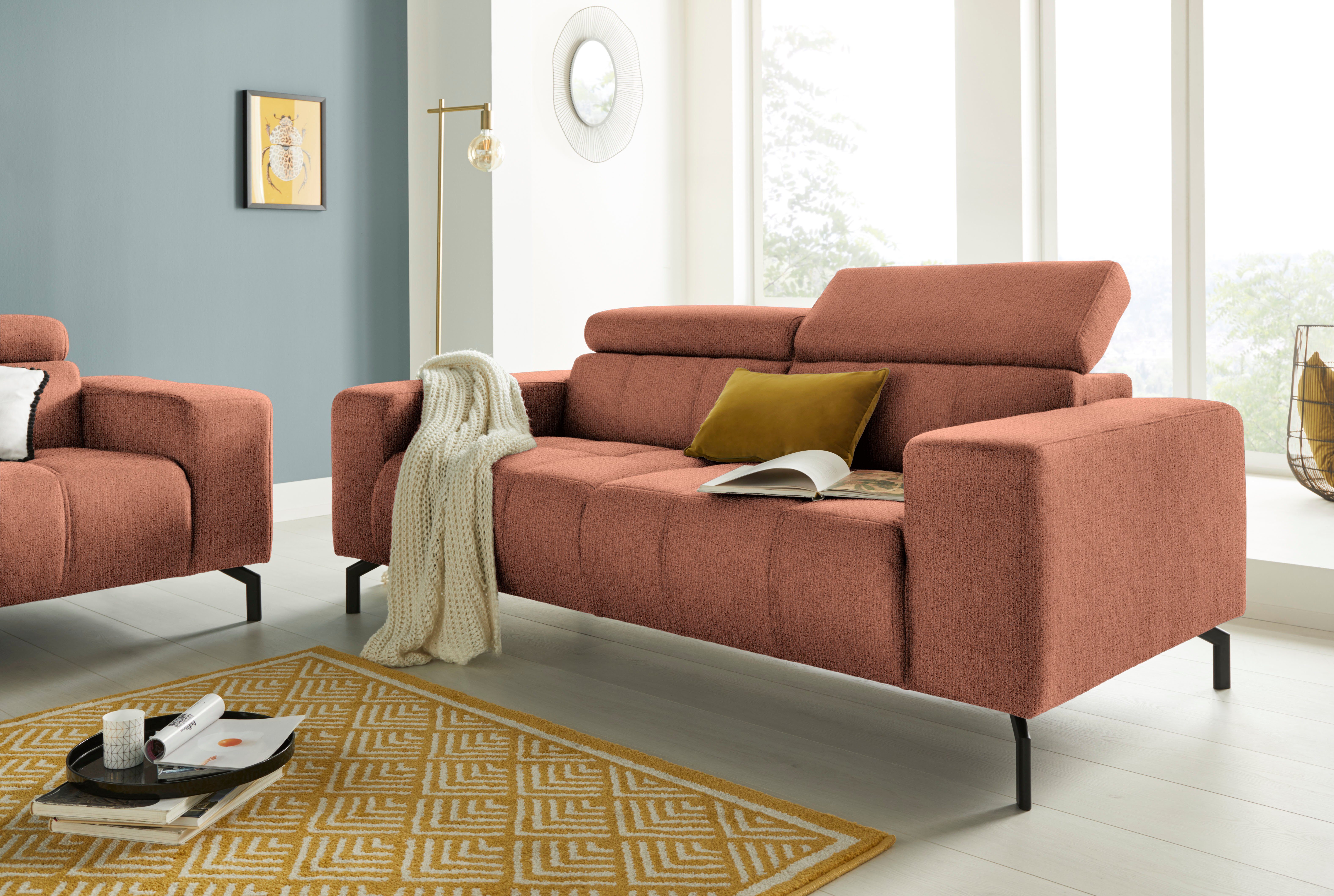 DOMO collection 2-zitsbank Cunelli tijdloos en elegant, moderne zitnaden als designelement,