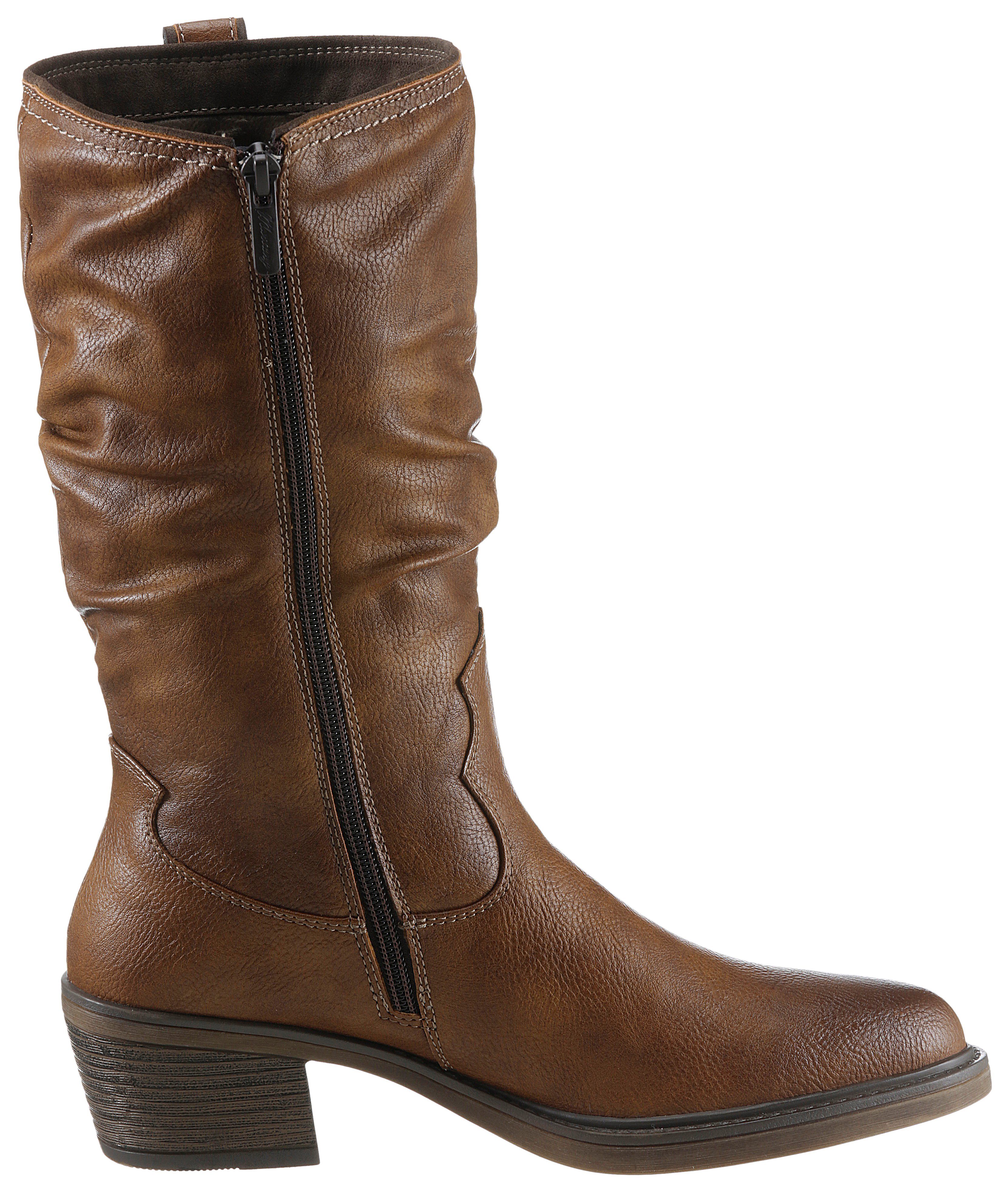 Mustang Shoes Cowboylaarzen met aangerimpelde slouchy-schacht