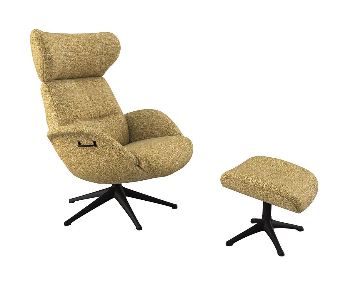 FLEXLUX Relaxfauteuil Relaxchairs More Eersteklas comfort, rug- en hoofdsteunverstelling, draaibaar, zwarte voet