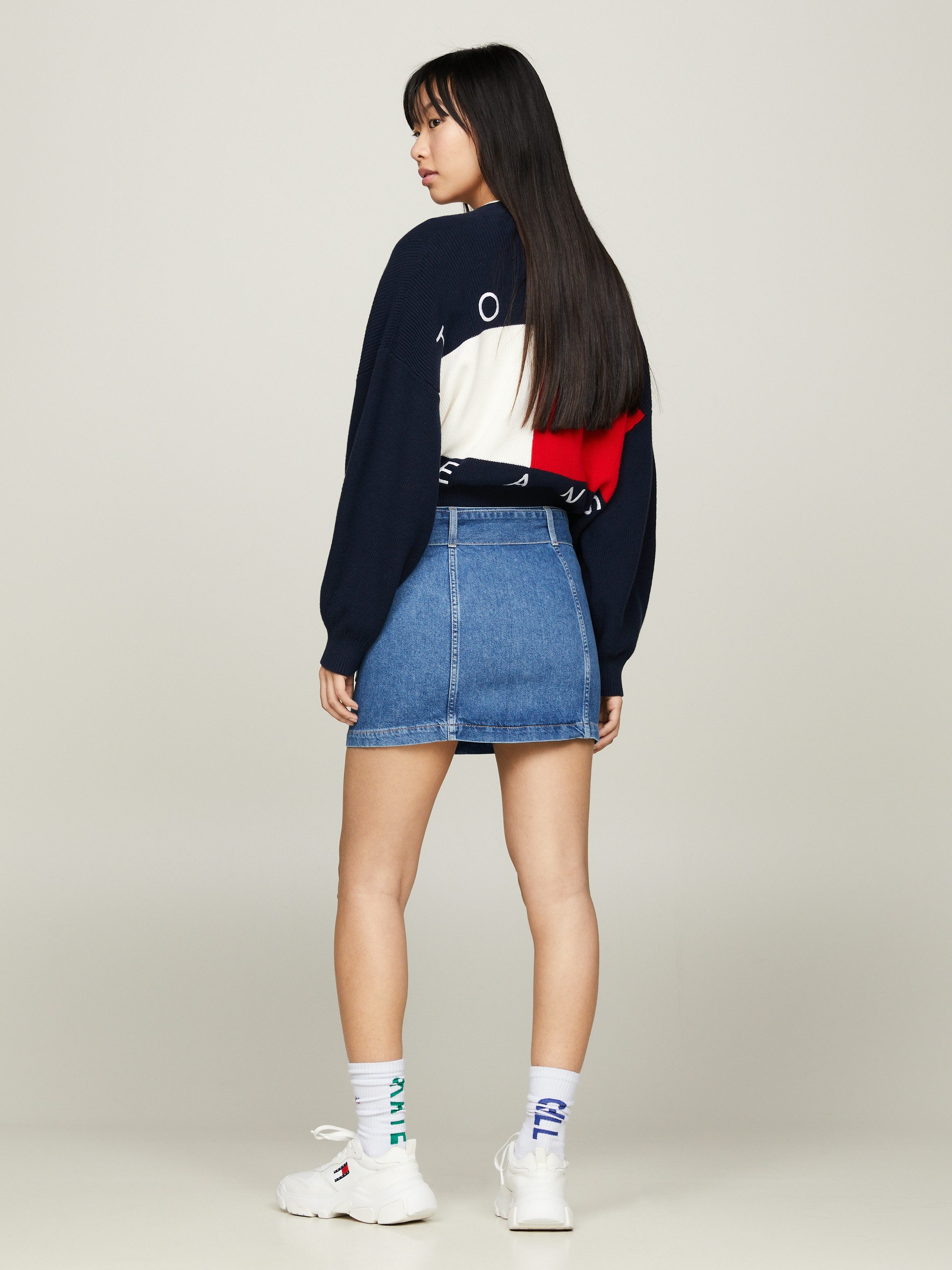 TOMMY Jeans rok BELTED ZIPPER SKIRT BH7036