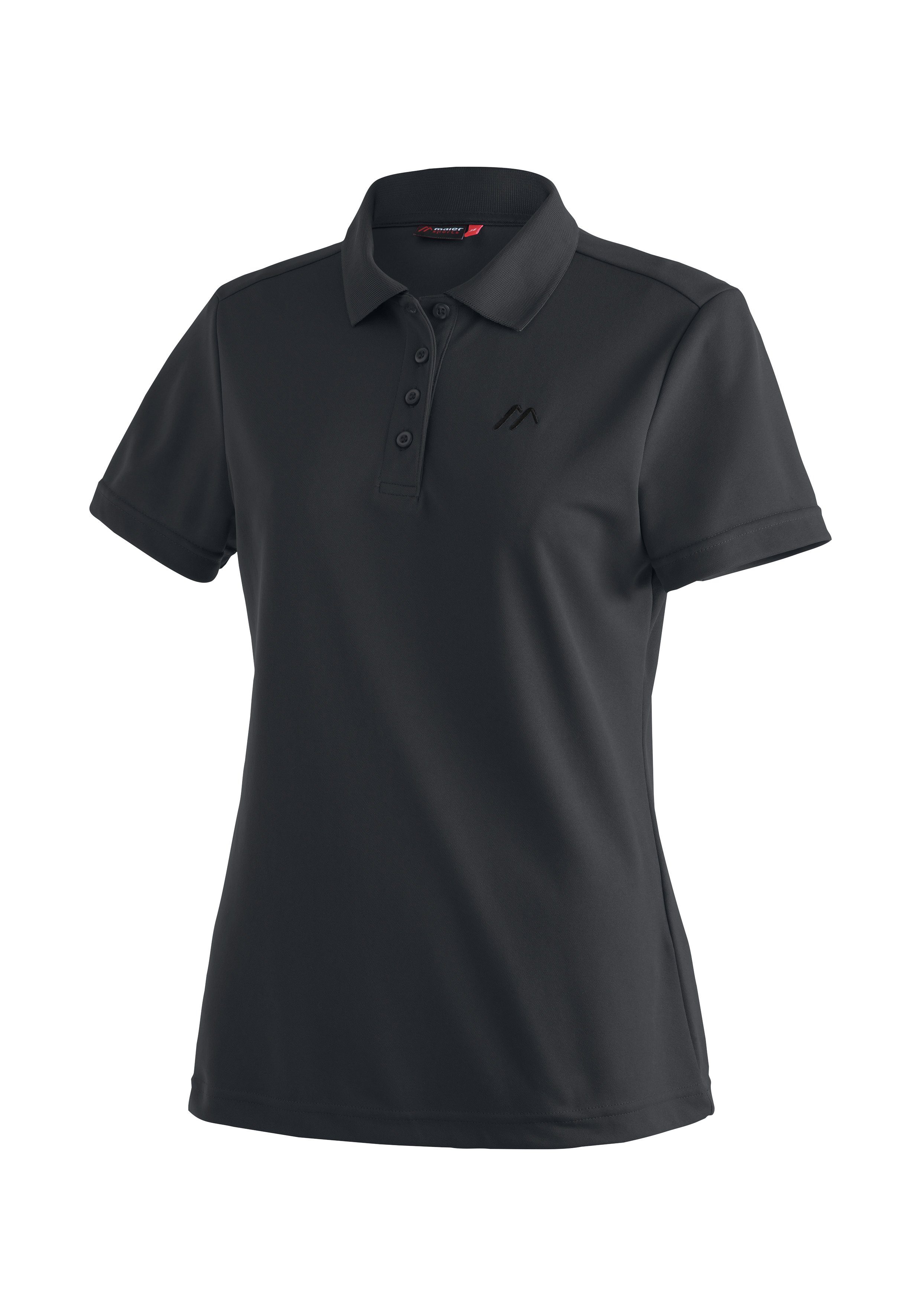 Maier Sports Functioneel shirt Ulrike Dames polo, pique poloshirt, snel drogend outdoor-shirt dames sportshirts maat 46 zwart