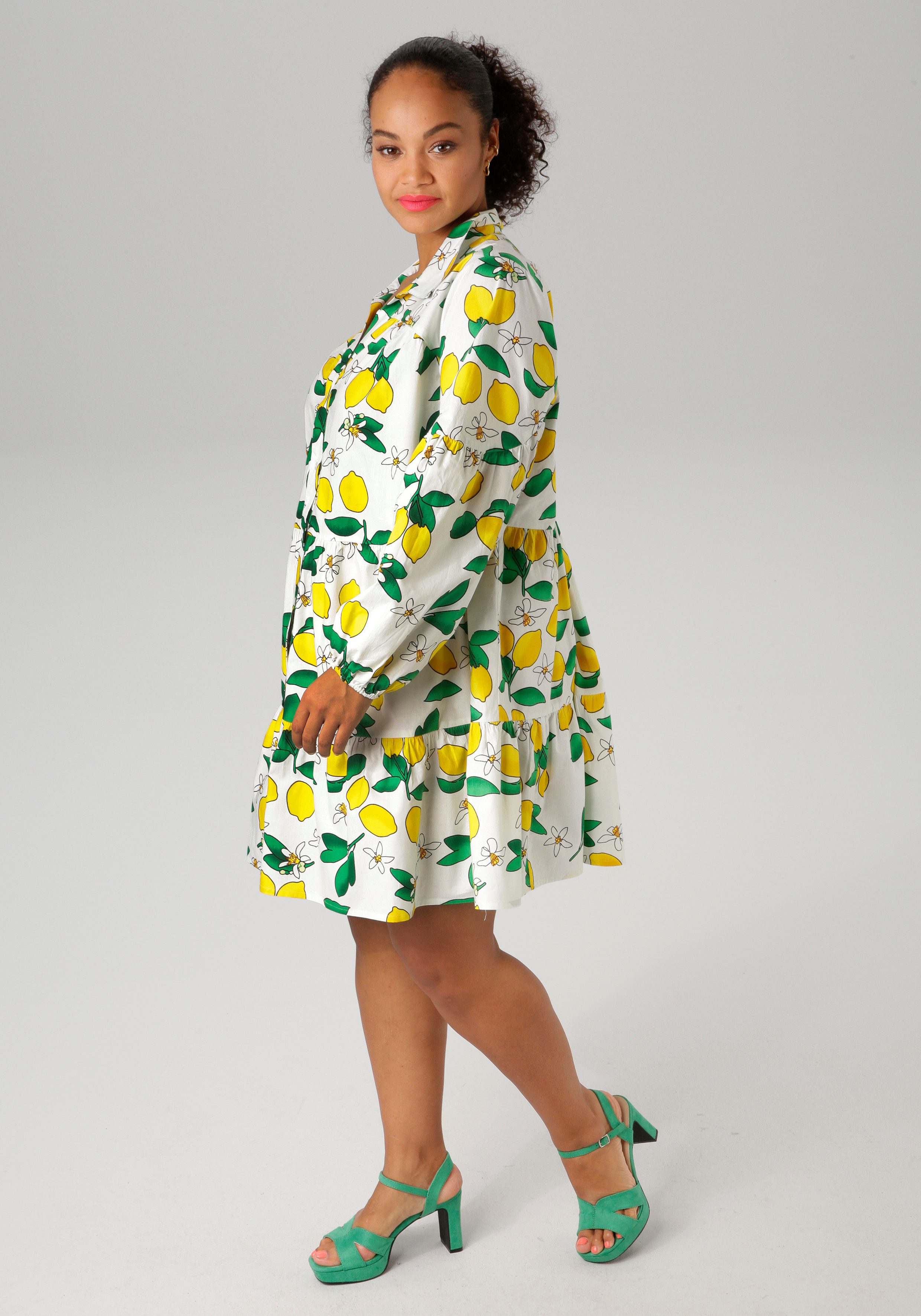 Aniston PLUS Lange tuniek in effen kleuren of met citroenprint - nieuwe collectie