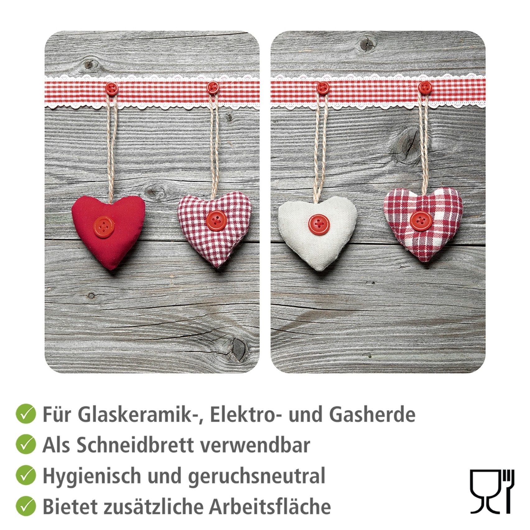 WENKO Kookplaatdeksel Universeel model Harten speciale antislipvoetjes (set, 2-delig)