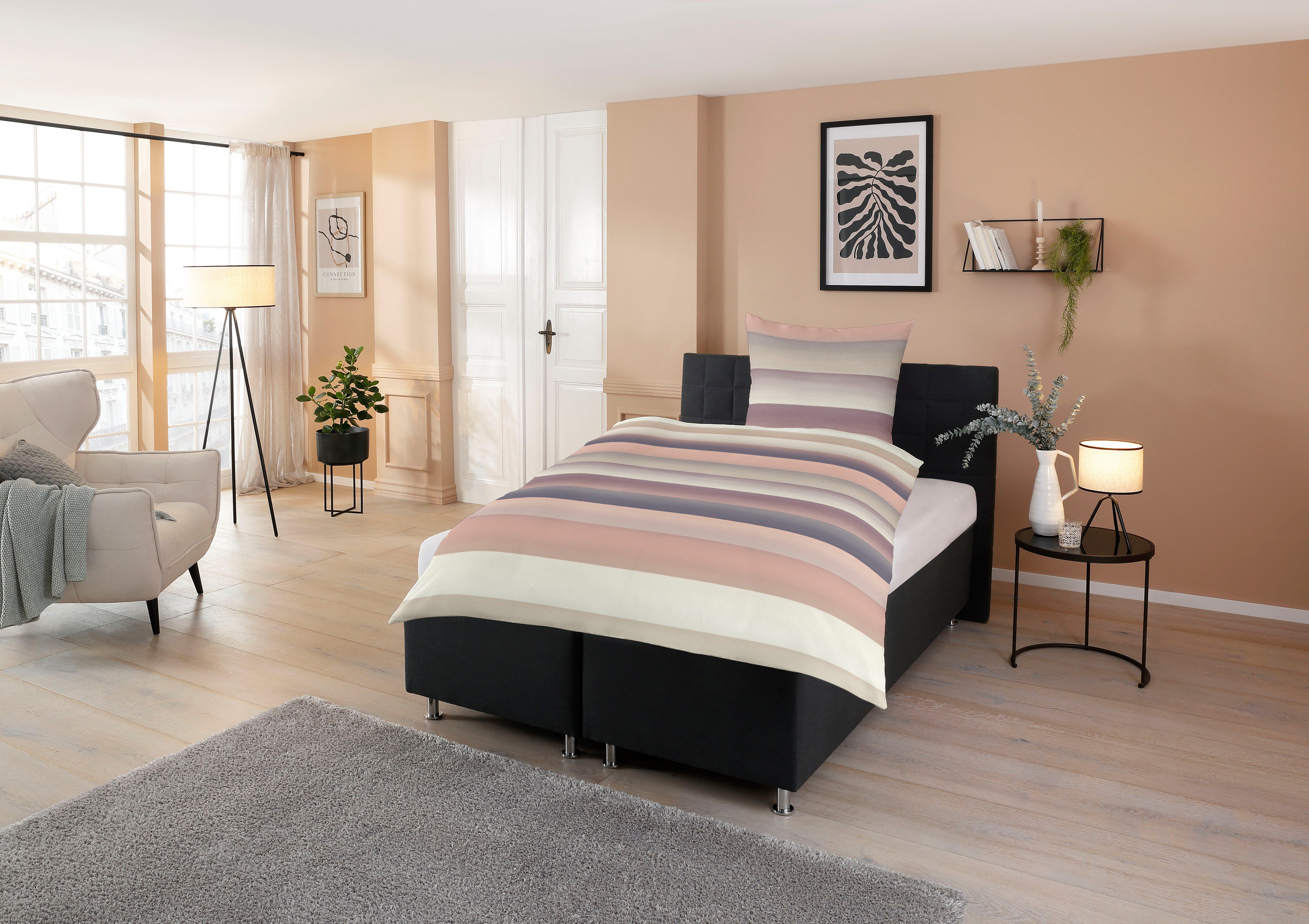 CASATEX Beddengoed Levio brede strepen, aquarelkleuren, stijlvolle ontwerpen (2-delig)