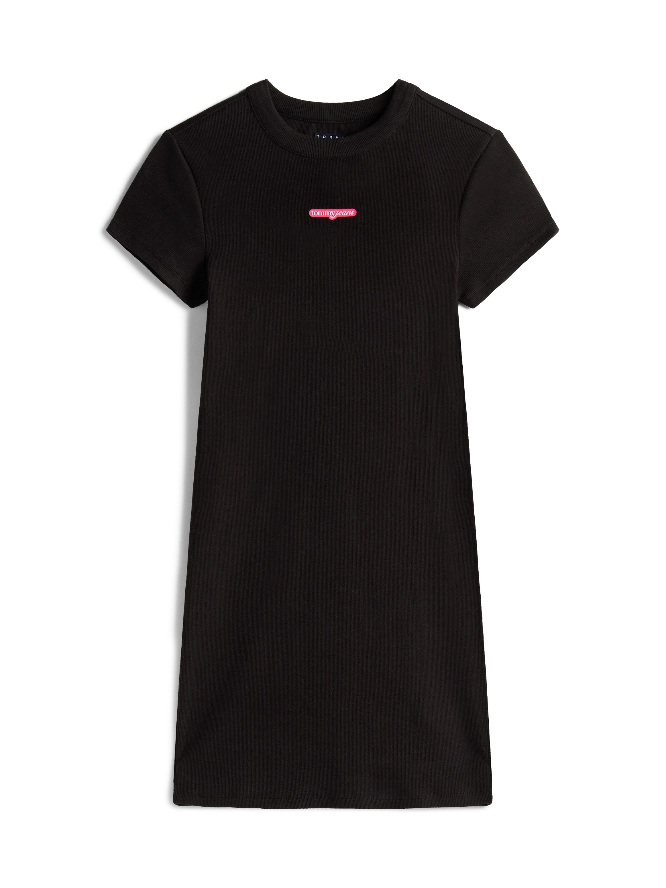 TOMMY JEANS Jerseyjurk TJW SCRIPT MINI RIB DRESS EXT