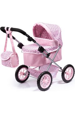 bayer poppenwagen trendy, roze-luipaard met luiertas roze
