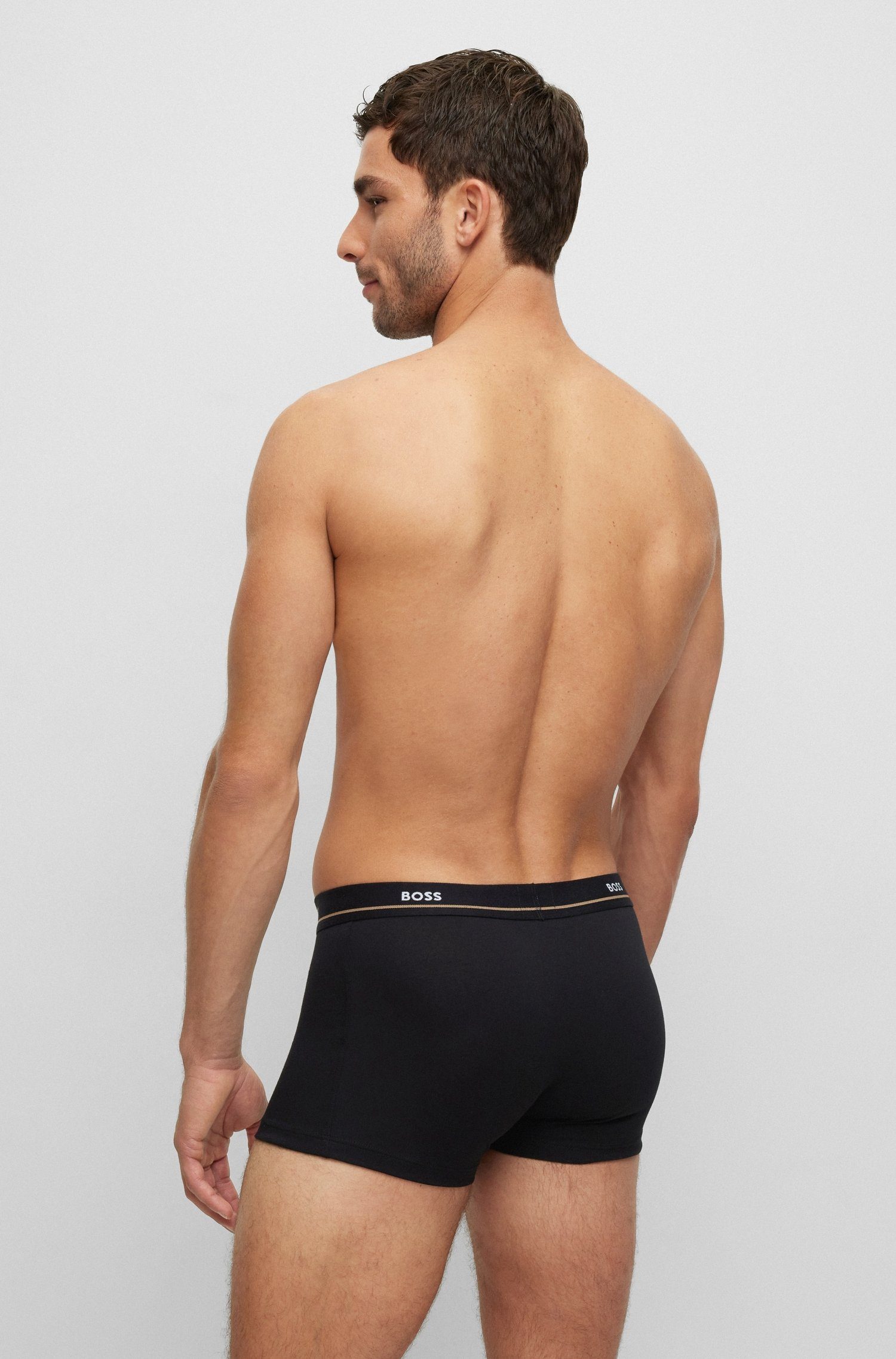 BOSS Trunk 5P Essential met modieuze, gedeeltelijk contrasterende boss logo-elastische tailleband (5 stuks, Set van 5)