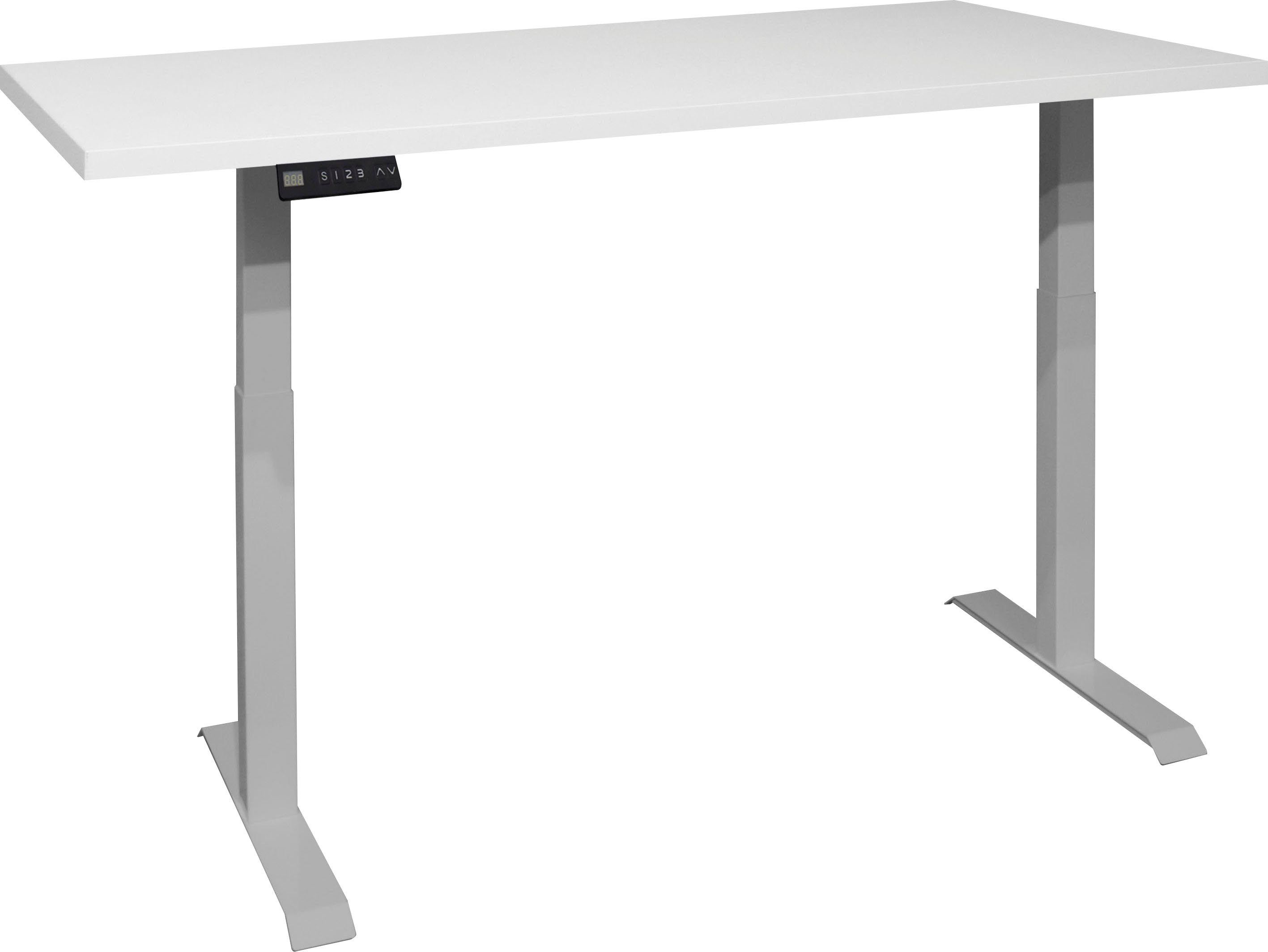 Mäusbacher Bureau Big System Office Breedte 160 cm, elektrisch in hoogte verstelbaar bureaus beige