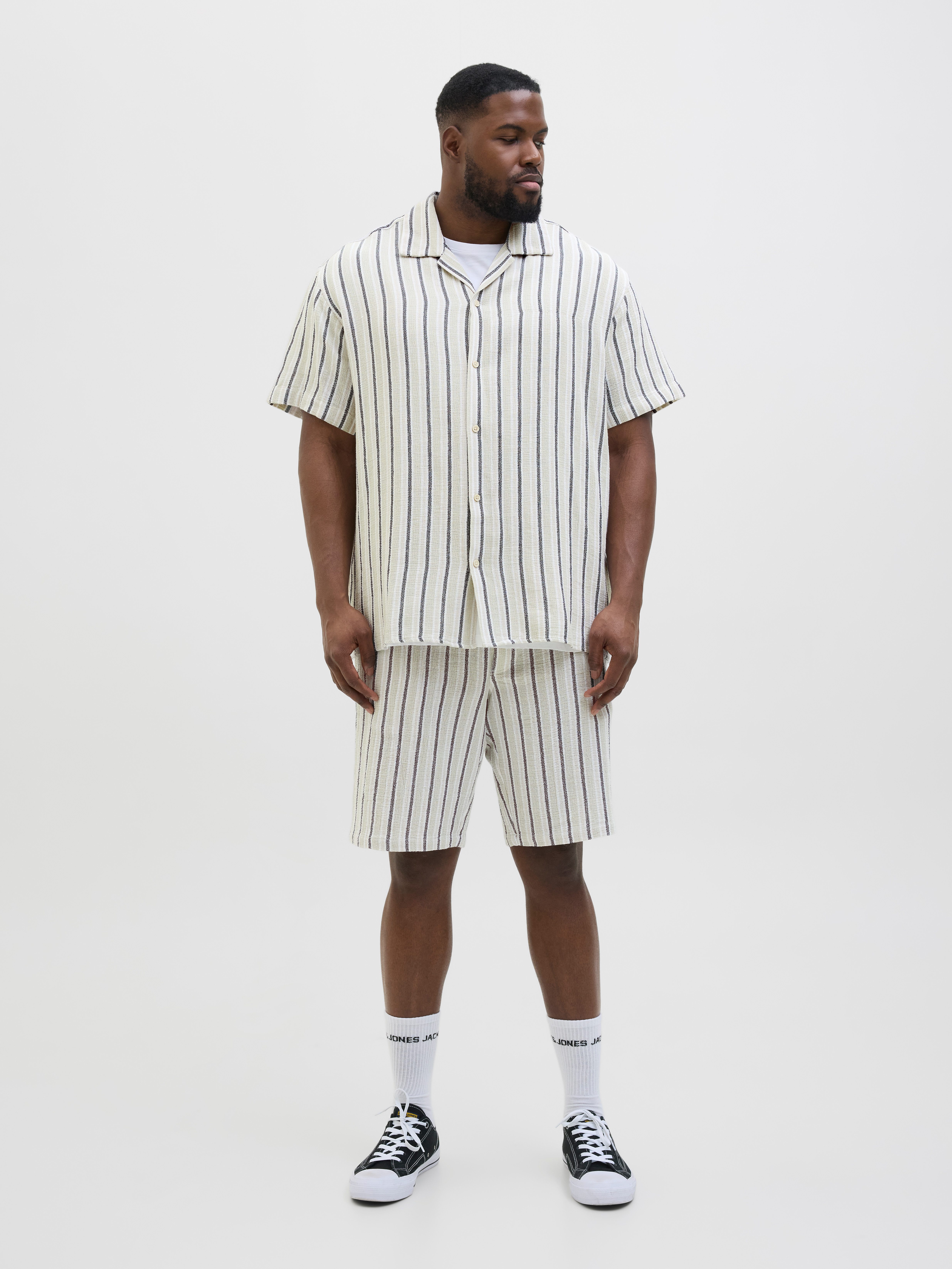 Jack & Jones PlusSize Overhemd met korte mouwen JORCOBA STRIPE RESORT SHIRT SS SN PLS