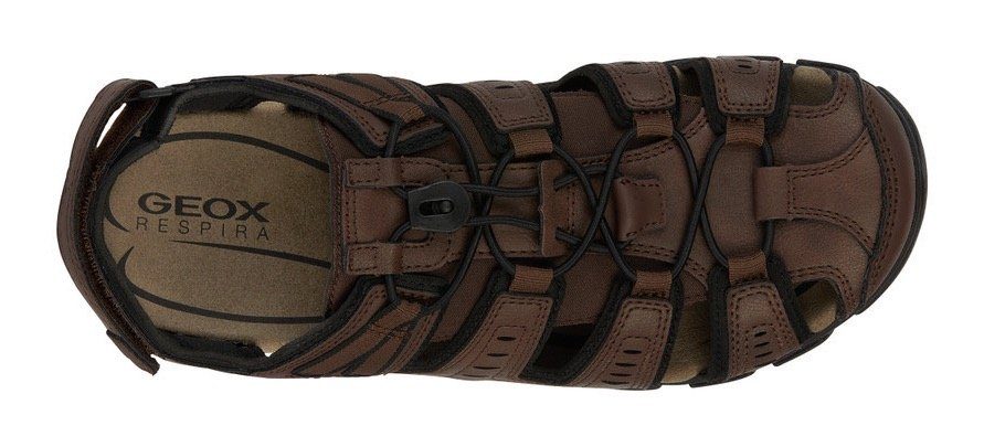 Geox Sandalen UOMO SANDAL STRADA C , zomerschoen, klittenbandschoen, outdoorsandaal, met leren voetbed