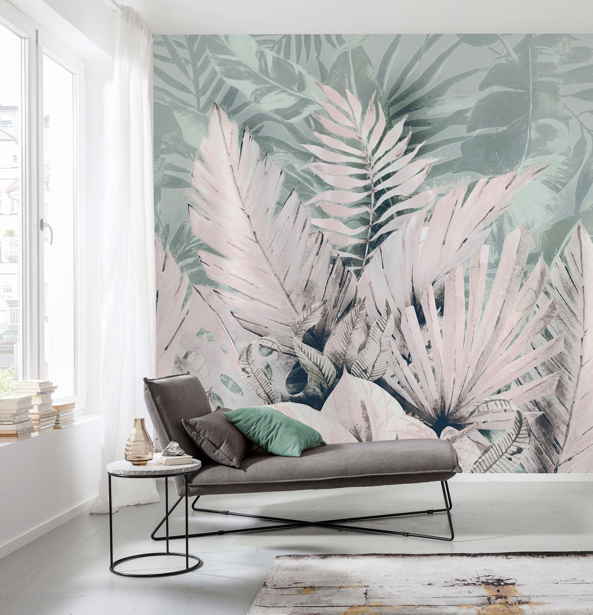 Komar Vliesbehang Digitale print vlies - Palmiers Tropicaux - Afmeting 250 x 250 cm (1 stuk)