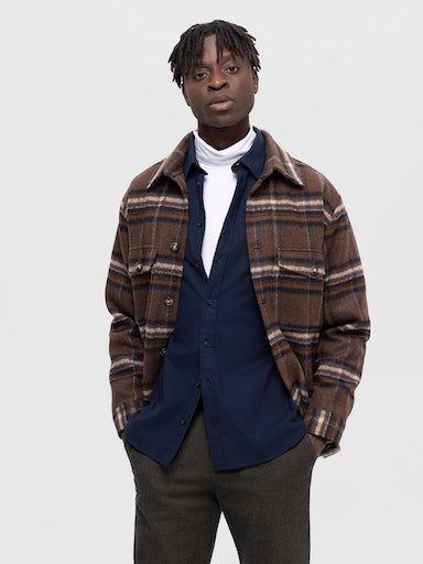 SELECTED HOMME Overhemd met lange mouwen SLHSLIMOWEN-FLANNEL SHIRT LS NOOS