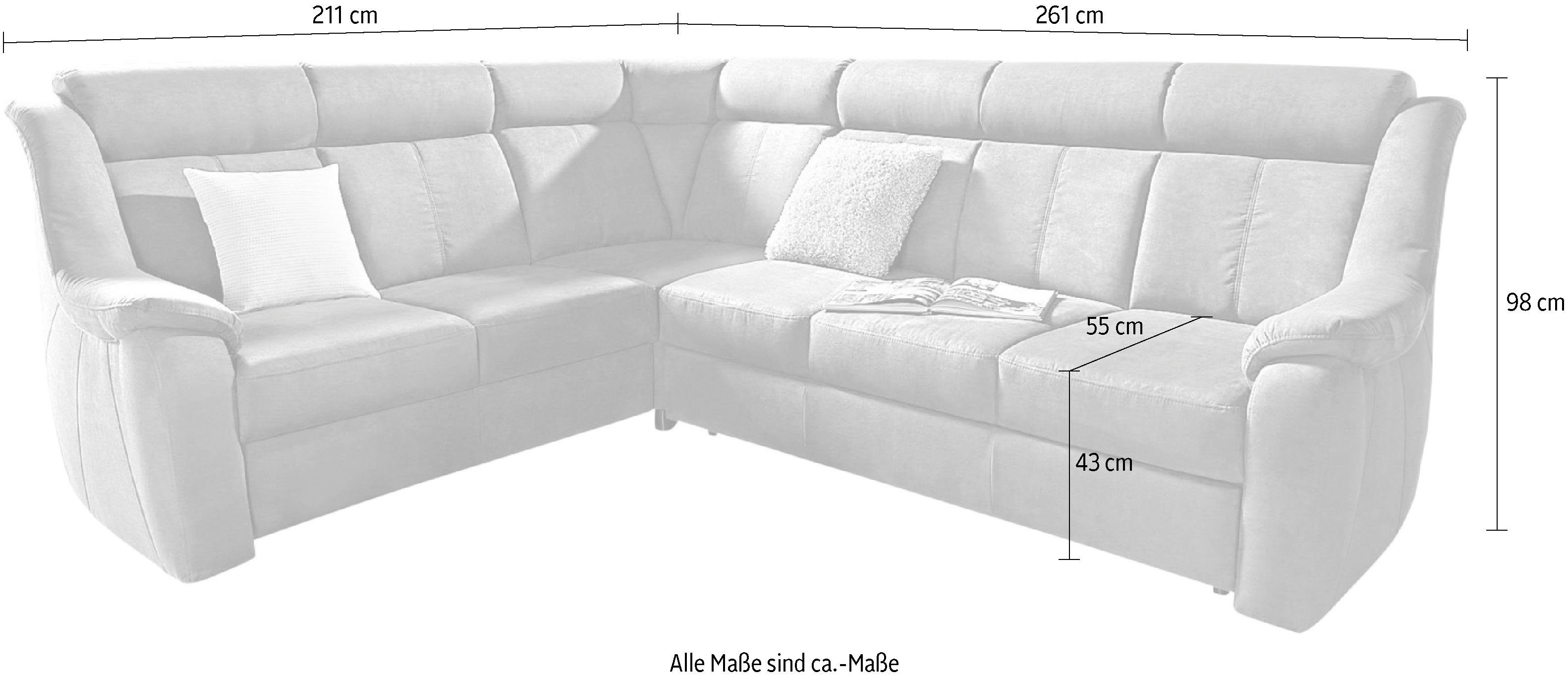 sit&more Hoekbank Basel L-vorm optioneel met relaxfunctie