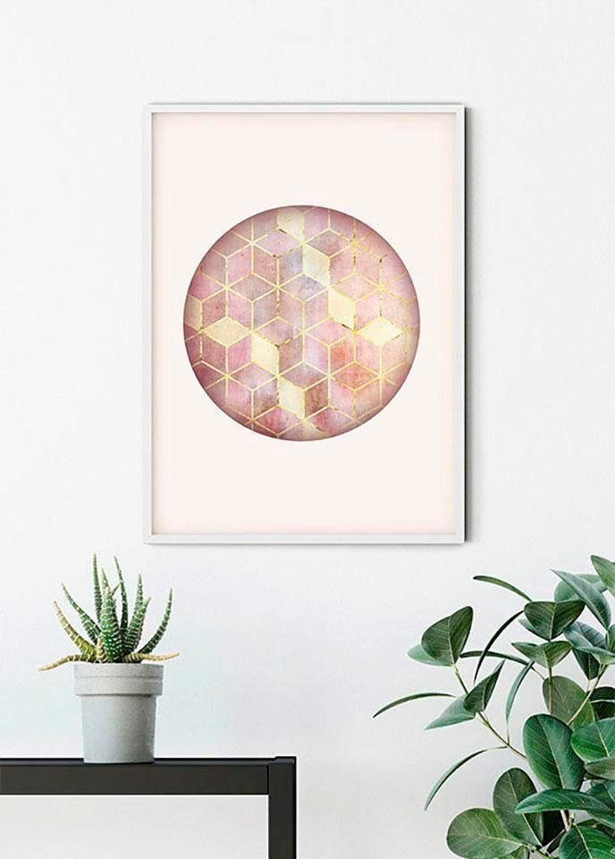 Komar Wanddecoratie Mozaïek Circle rosso Wanddecoratie - zonder lijst (1 stuk) schilderijen multicolor