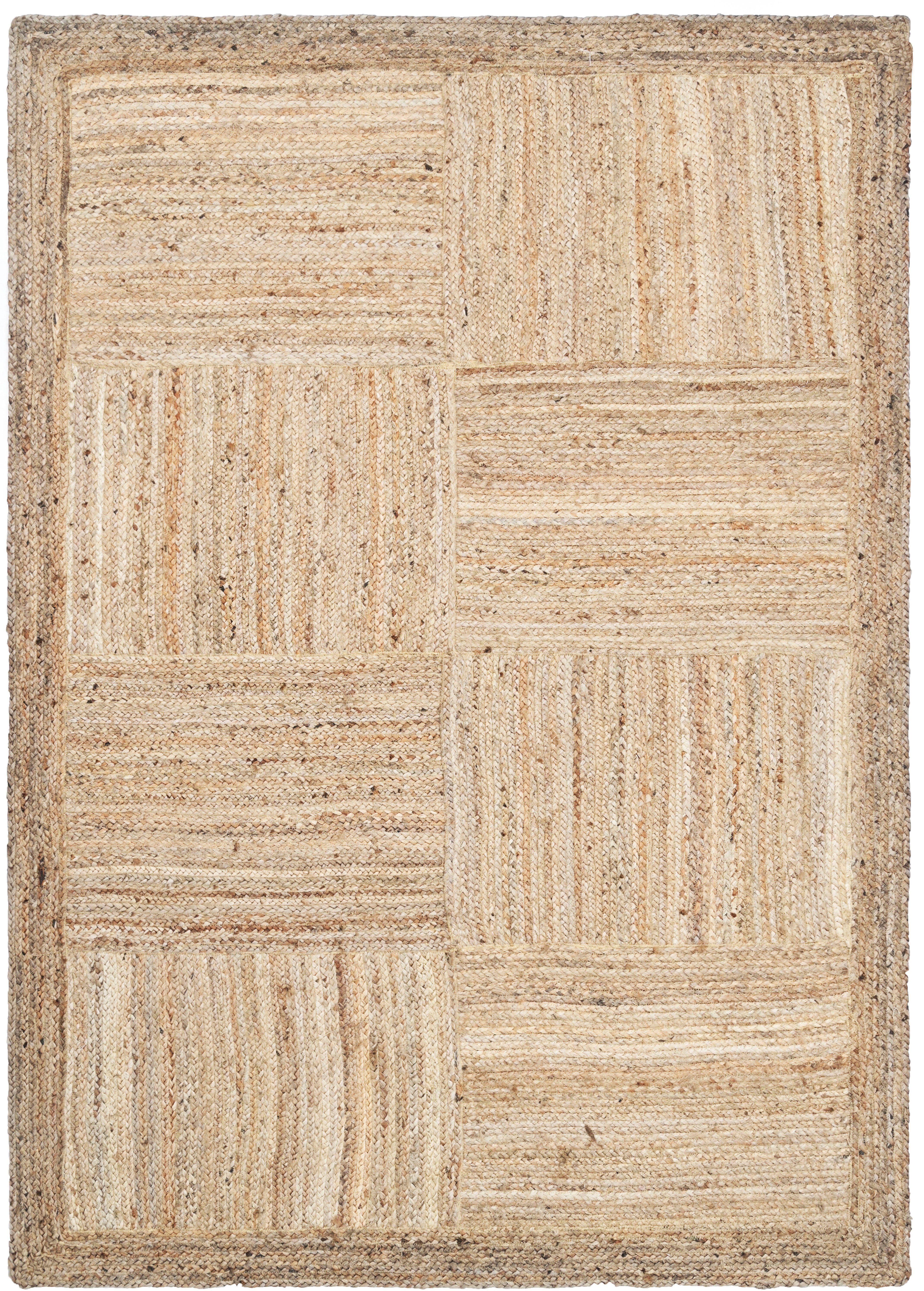 Guido Maria Kretschmer Home&Living Vloerkleed Melati, van 100% jute, natuurlijke vezels Natuurproduct, ruit met randdessin, woonkamer, slaapkamer, eetkamer