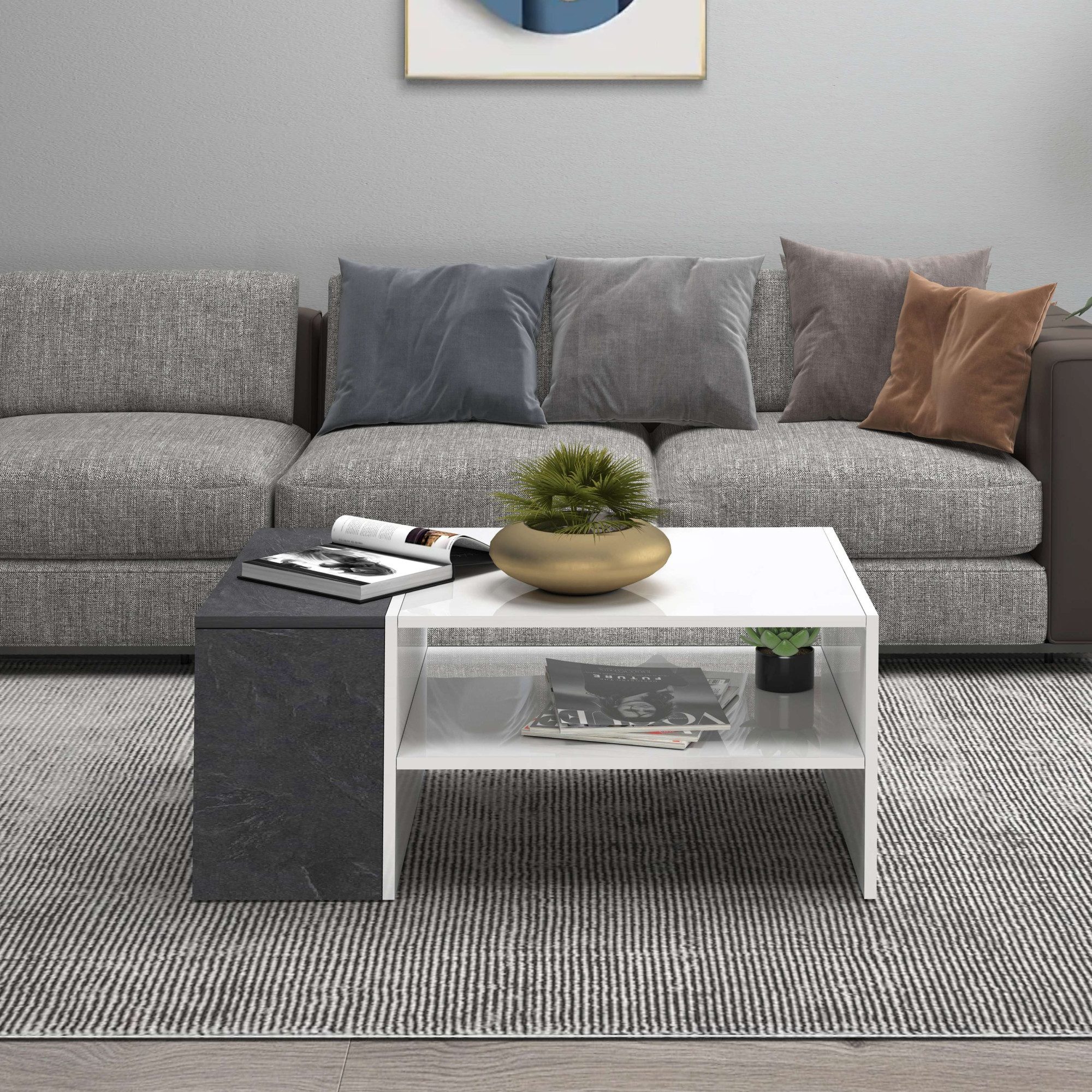 INOSIGN Salontafel Coro, salontafel met zijopbergruimte Lengte 90 cm, met twee opbergvakken waarvan één gesloten
