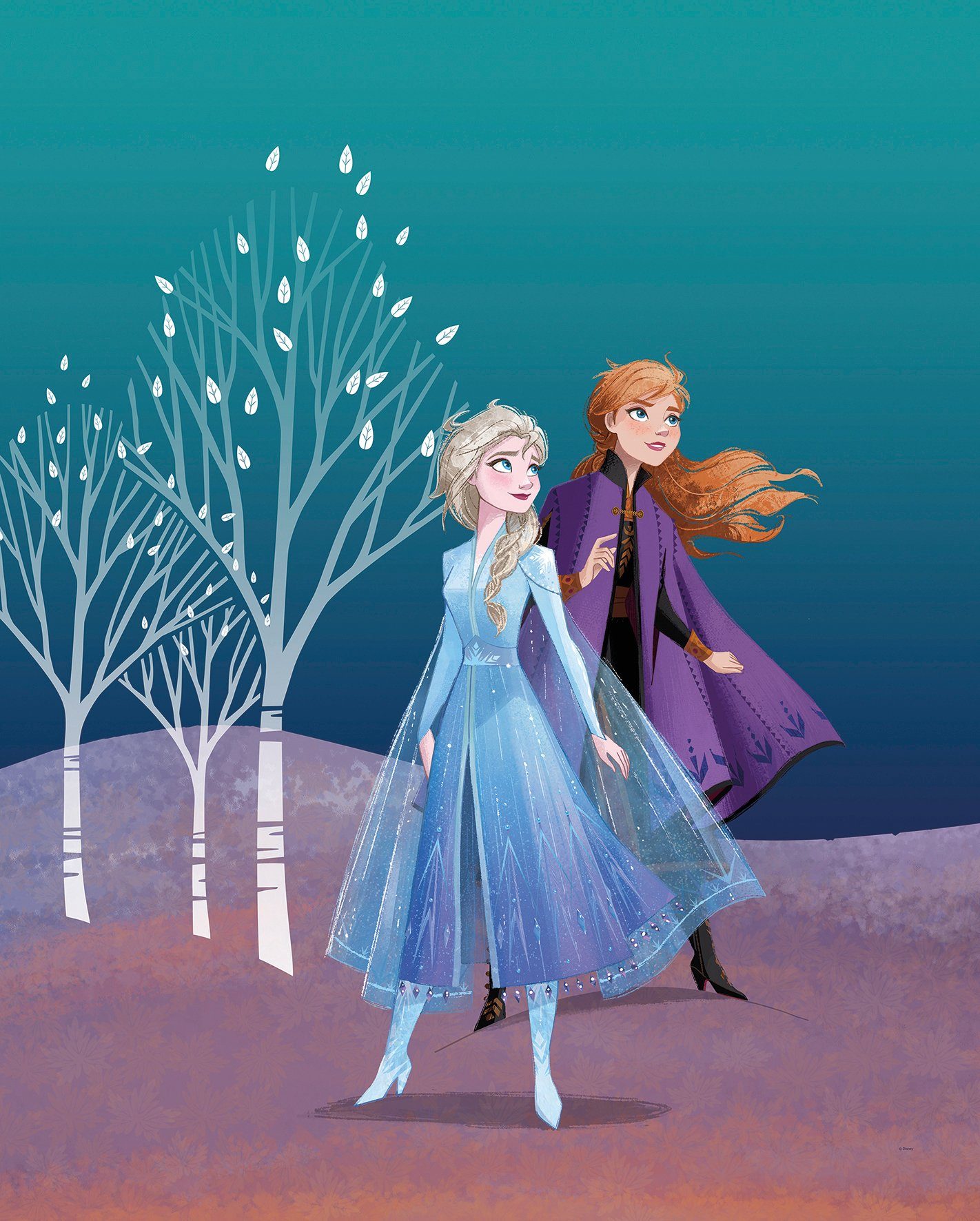 Komar wanddecoratie Frozen Sisters, zonder lijst