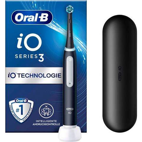 Oral B iO3 + 1 reisetui en 1 opzetborstel Tandenborstel Zwart