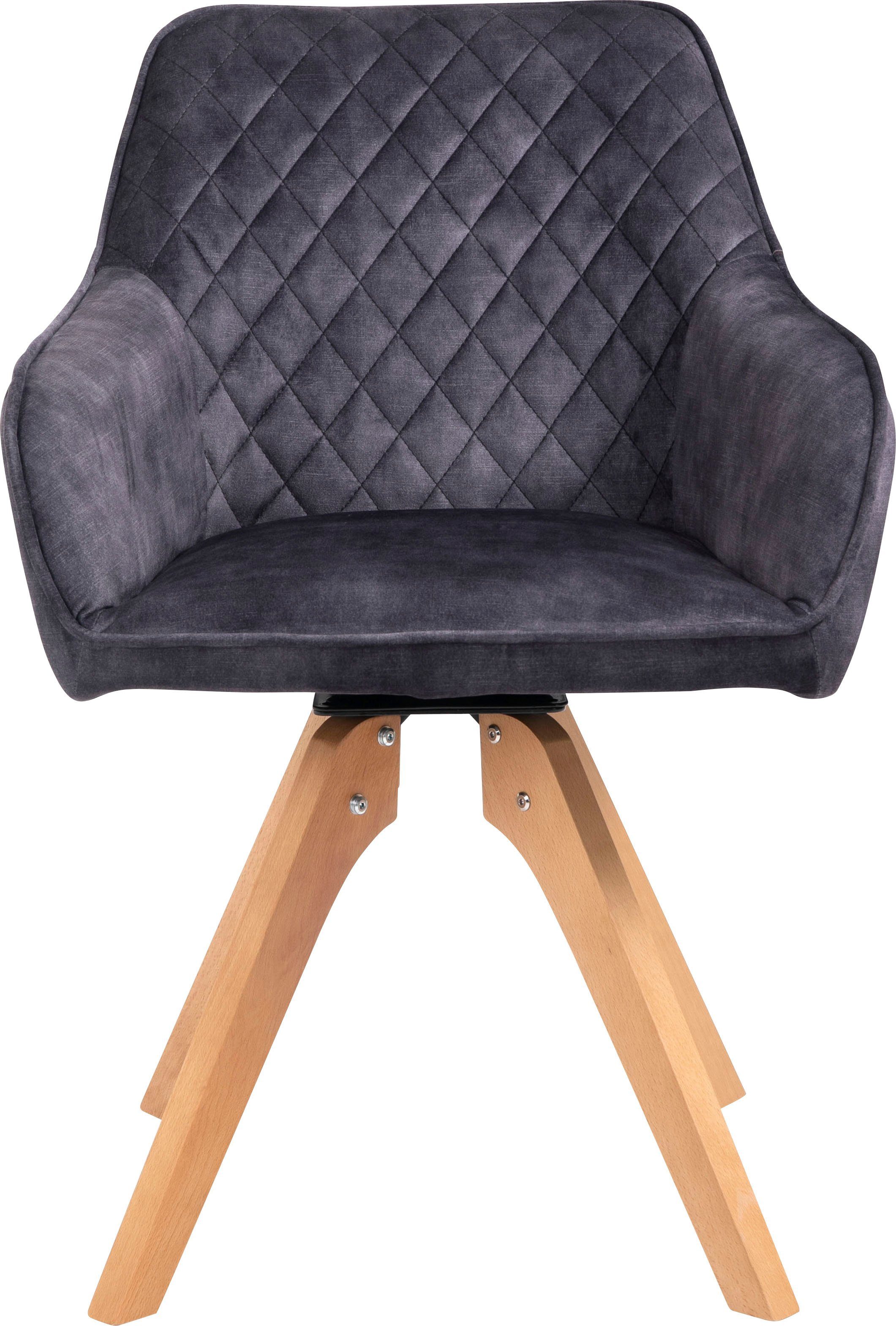SalesFever Eethoek (5-delig), tafelbreedte 160 cm, stoelen 180° draaibaar, met fluweel