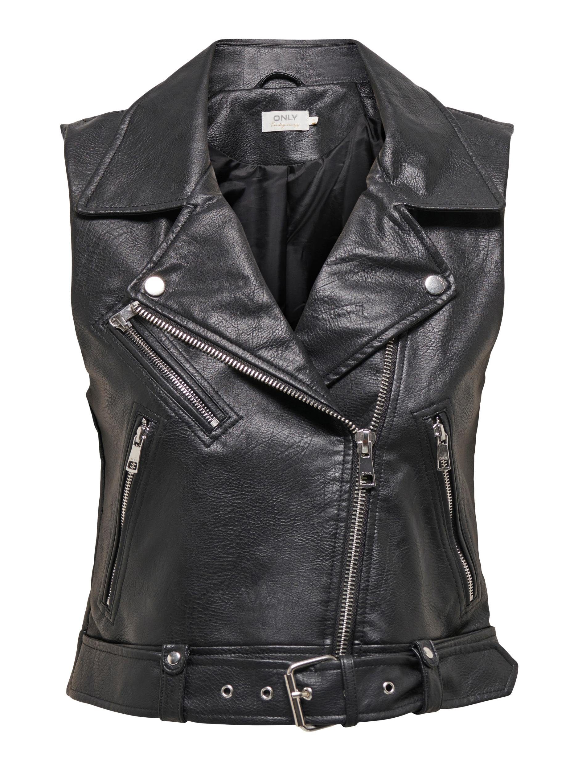 Only Imitatieleren gilet ONLVERA FAUX LEATHER WAISTCOAT OTW NOOS