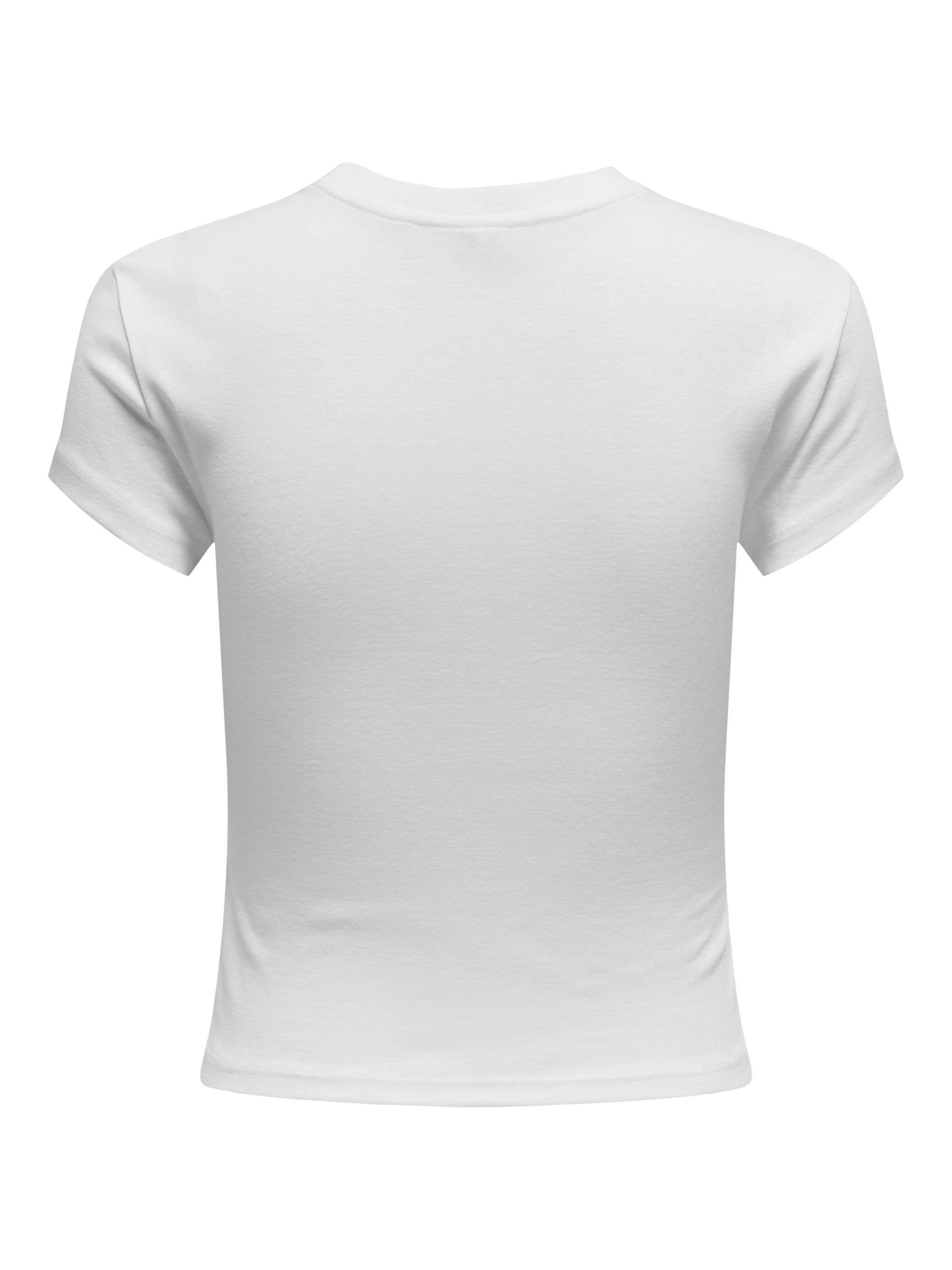 Only Shirt met korte mouwen ONLELINA S S O-NECK SHORT TOP JRS NOOS