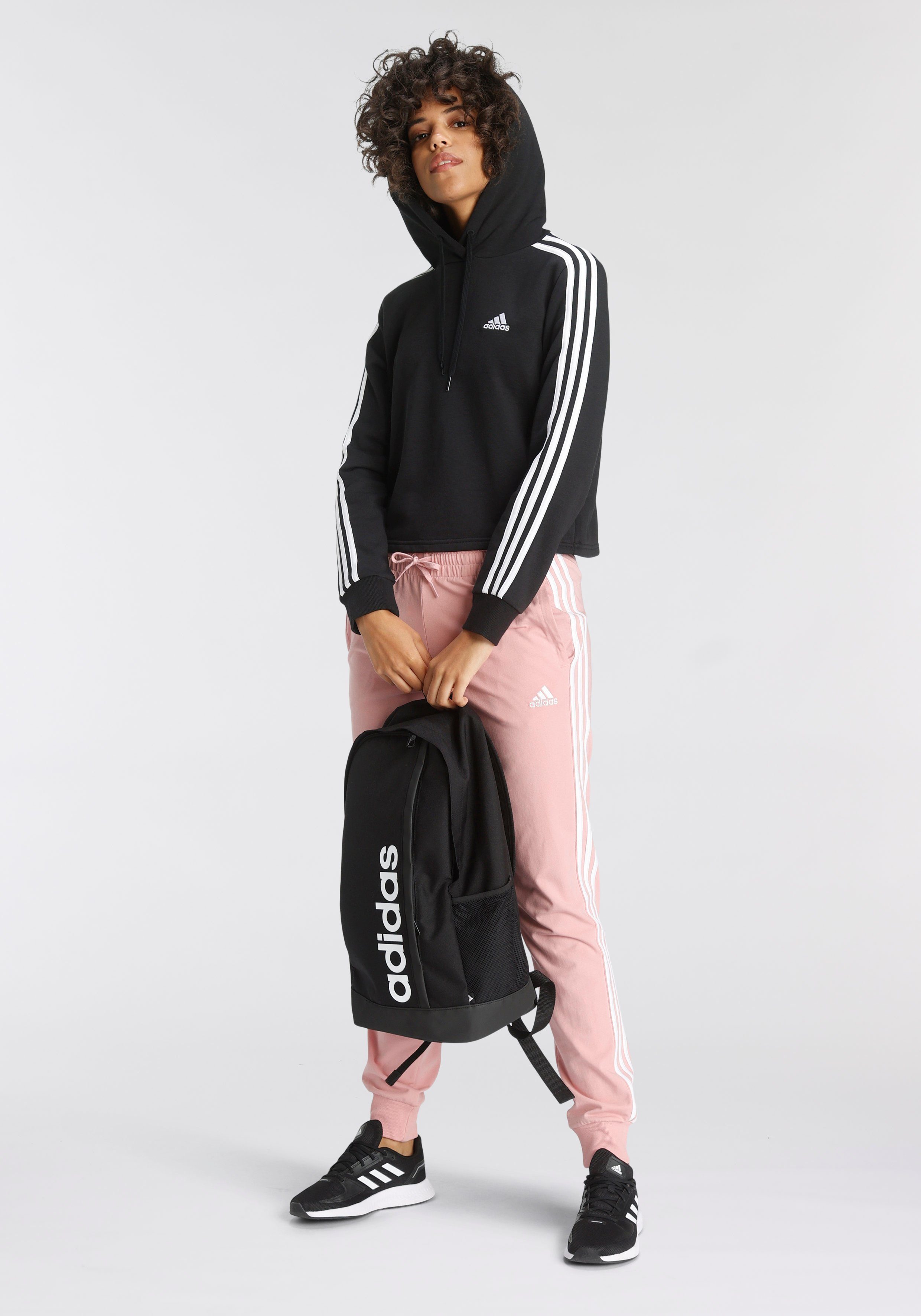 adidas Sportswear Hoodie ESSENTIALS CROPPED HOODY MET 3-STRIPES