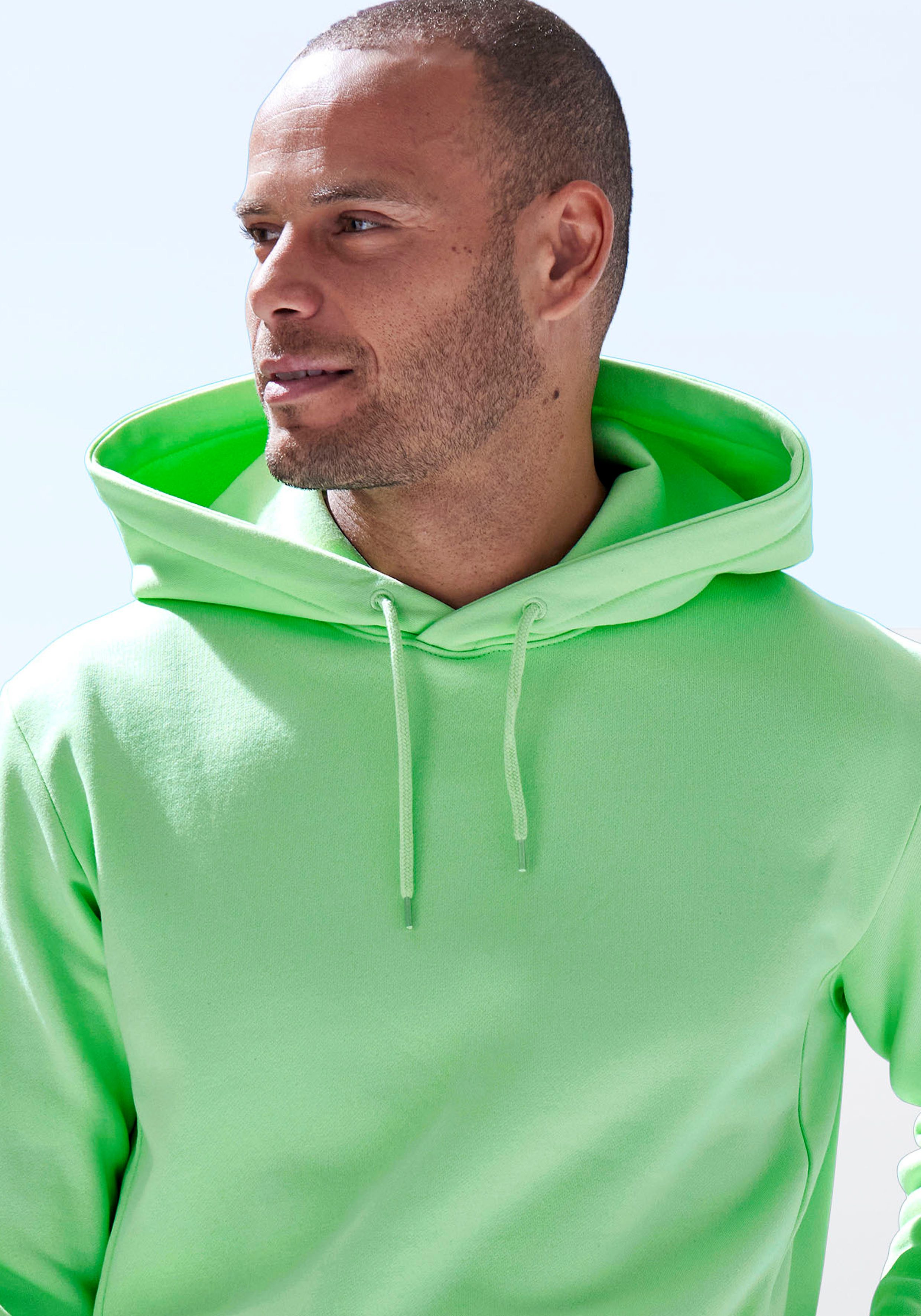 John Devin Hoodie Langarm, sweatshirt met ronde hals en capuchon, katoenmix