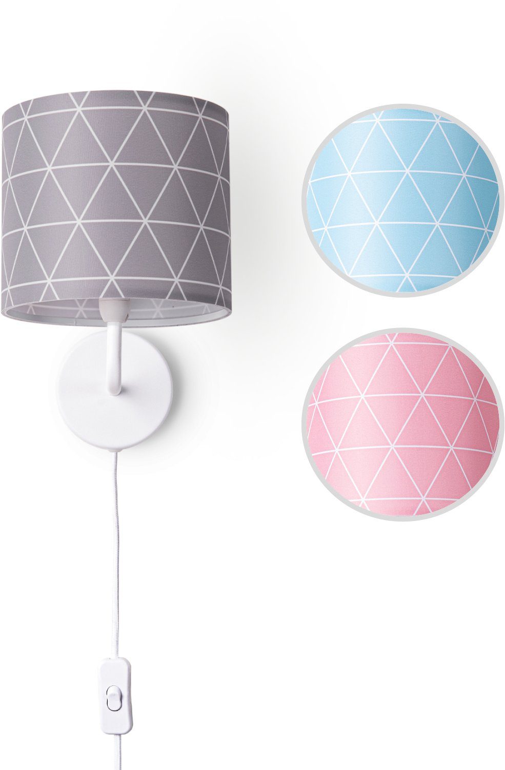Paco Home Wandlamp Stella 401 Stekker ganglamp woonkamer Ø18cm Scandi stijl kabel 3m E14