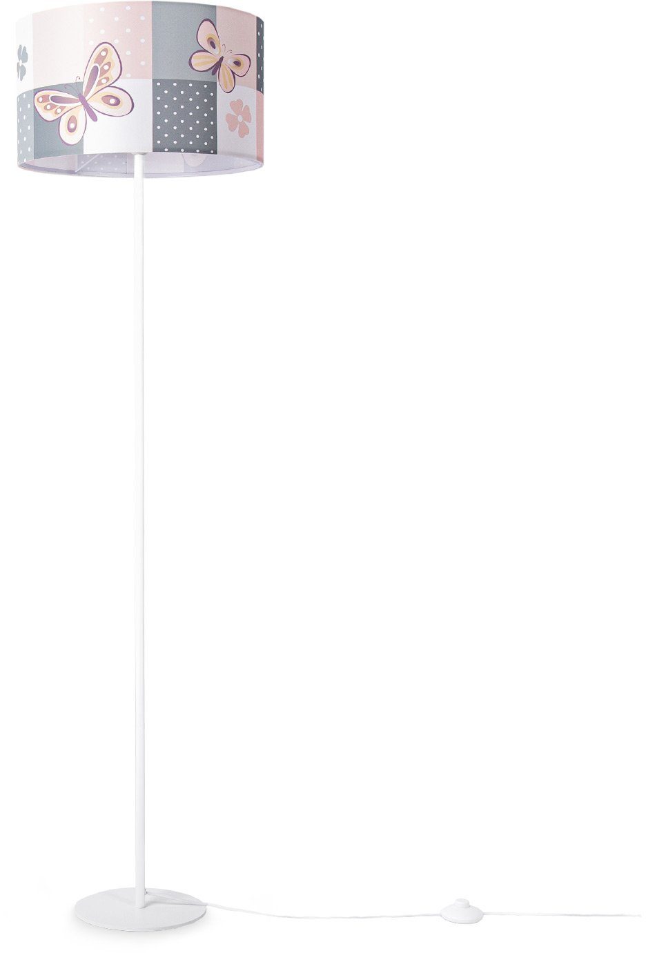 Paco Home Staande lamp Cosmo 220 Lamp kinderkamer kindlamp babykamer E27 vlinder bloemen