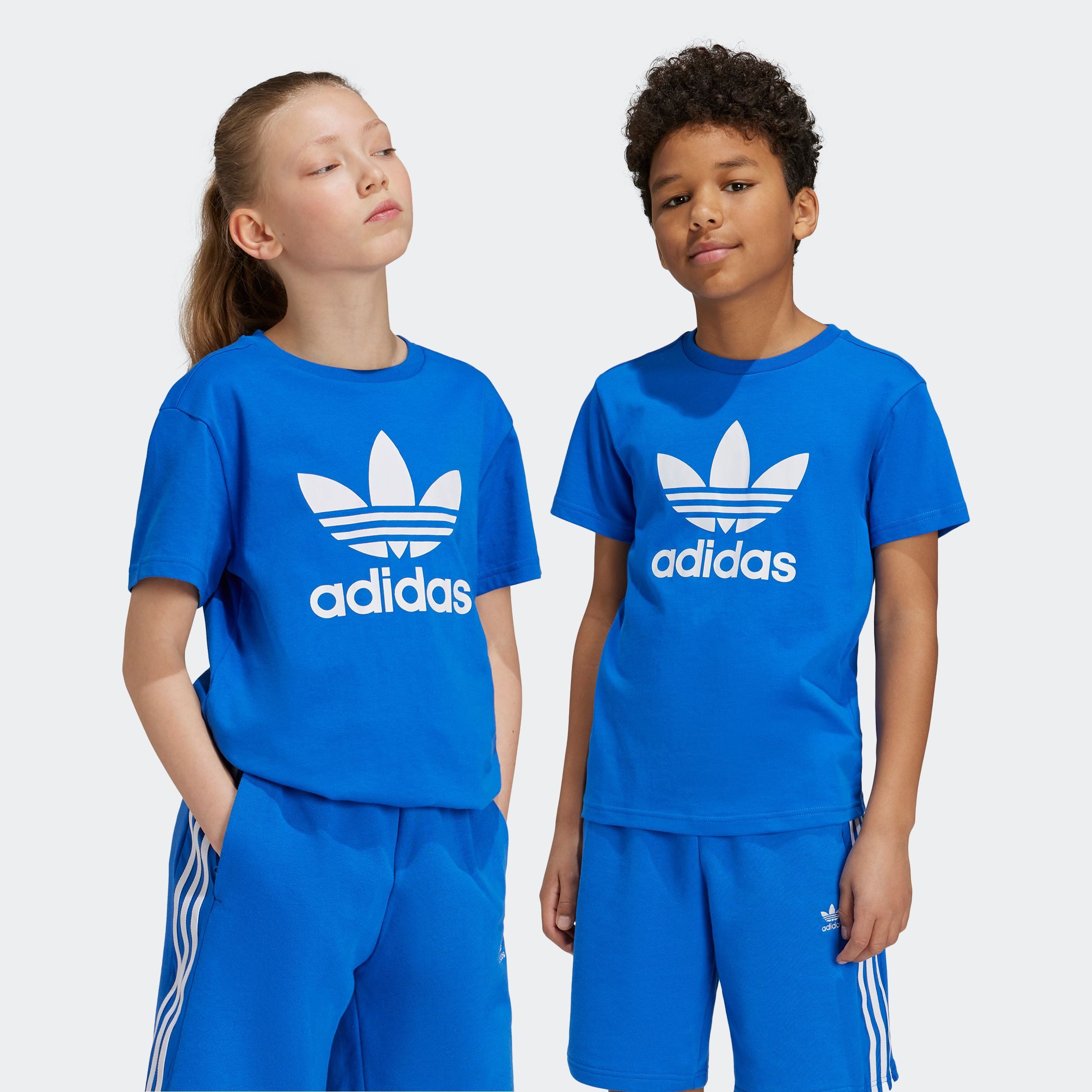 adidas Originals T-shirt TREFOIL TEE jongens t-shirts maat 134 blauw