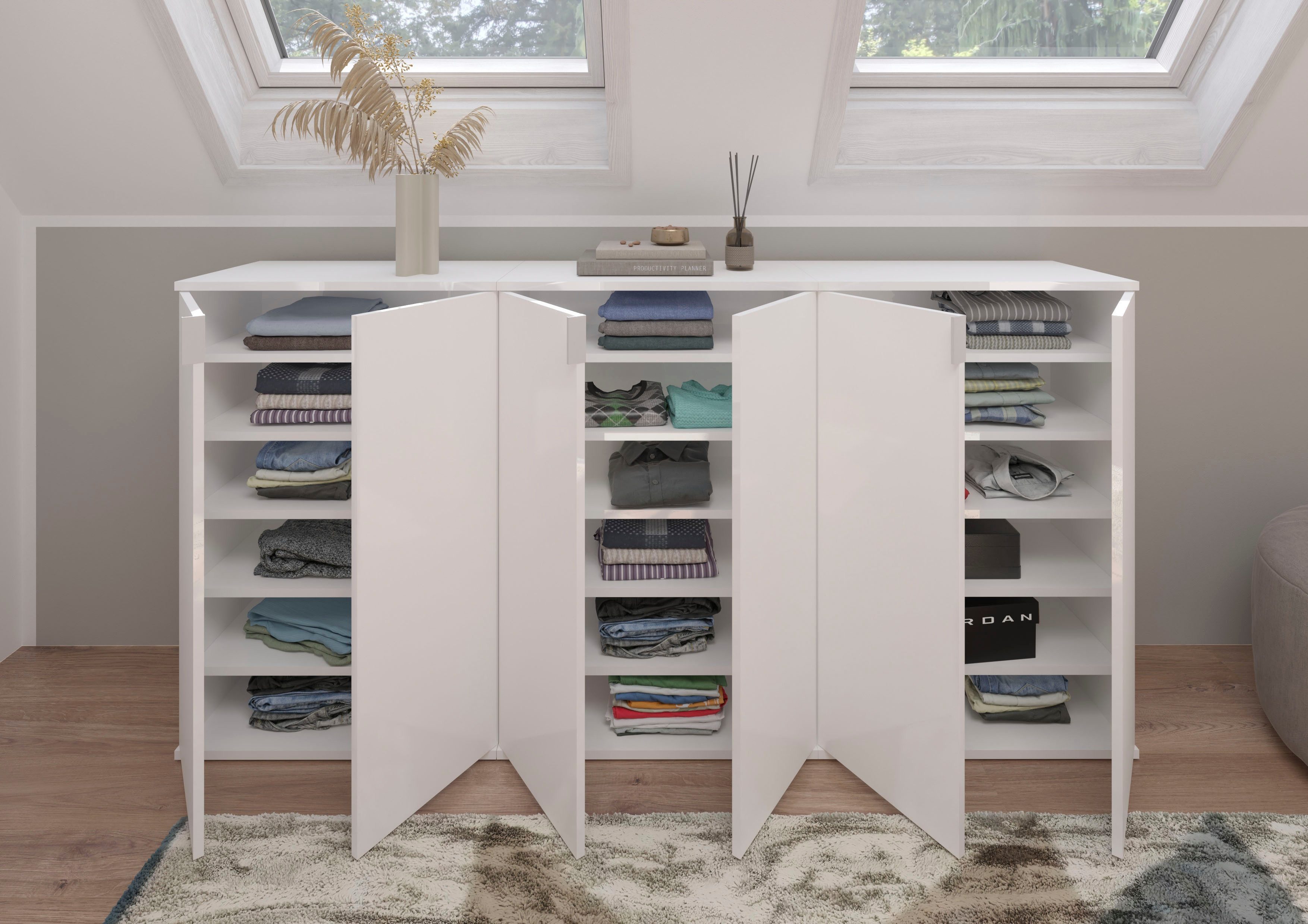 INOSIGN Halmeubelset Trondheim, Breedte 183 cm, bestaande uit 3 Kommoden, 6 Deuren, 18 Vakken (set, 3-delig)