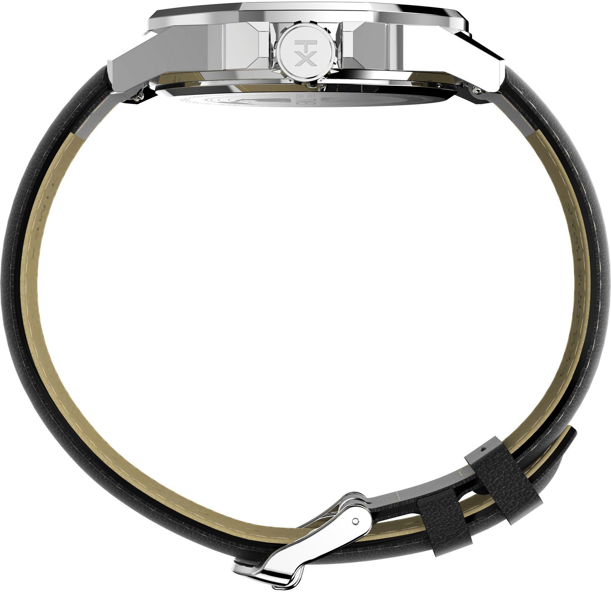 Timex Kwartshorloge Essex Armbandhorloge, herenhorloge, leren armband, datum, fluorescerende wijzers