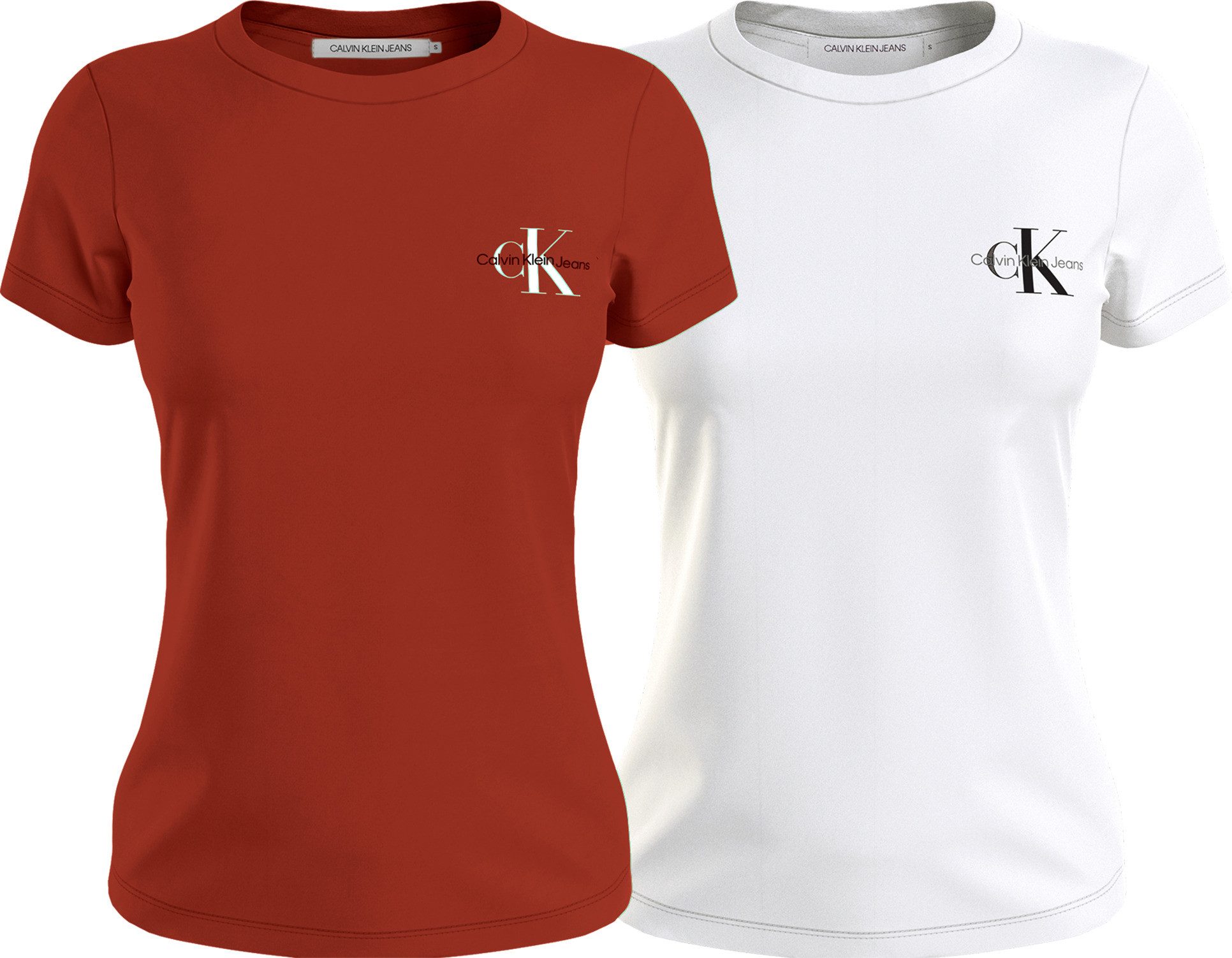 Calvin Klein T-shirt 2-PACK MONOLOGO SLIM TEE (Set van 2)