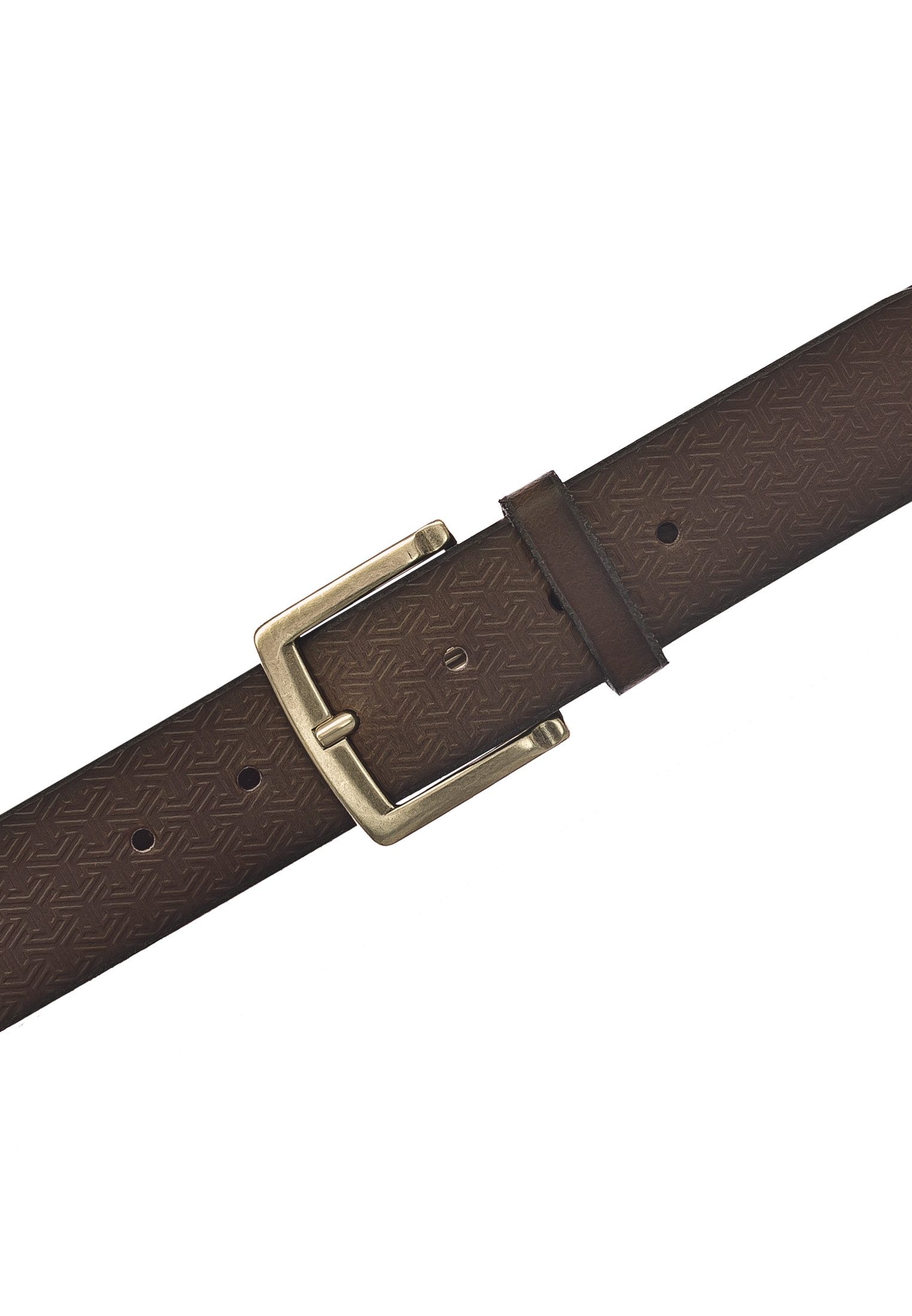 MUSTANG Leren riem met grafische embossing versierd, vintage-look, 4 cm