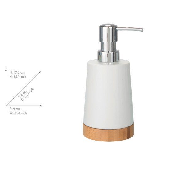 WENKO Zeepdispenser Bamboo Keramiek, 330 ml (1-delig)