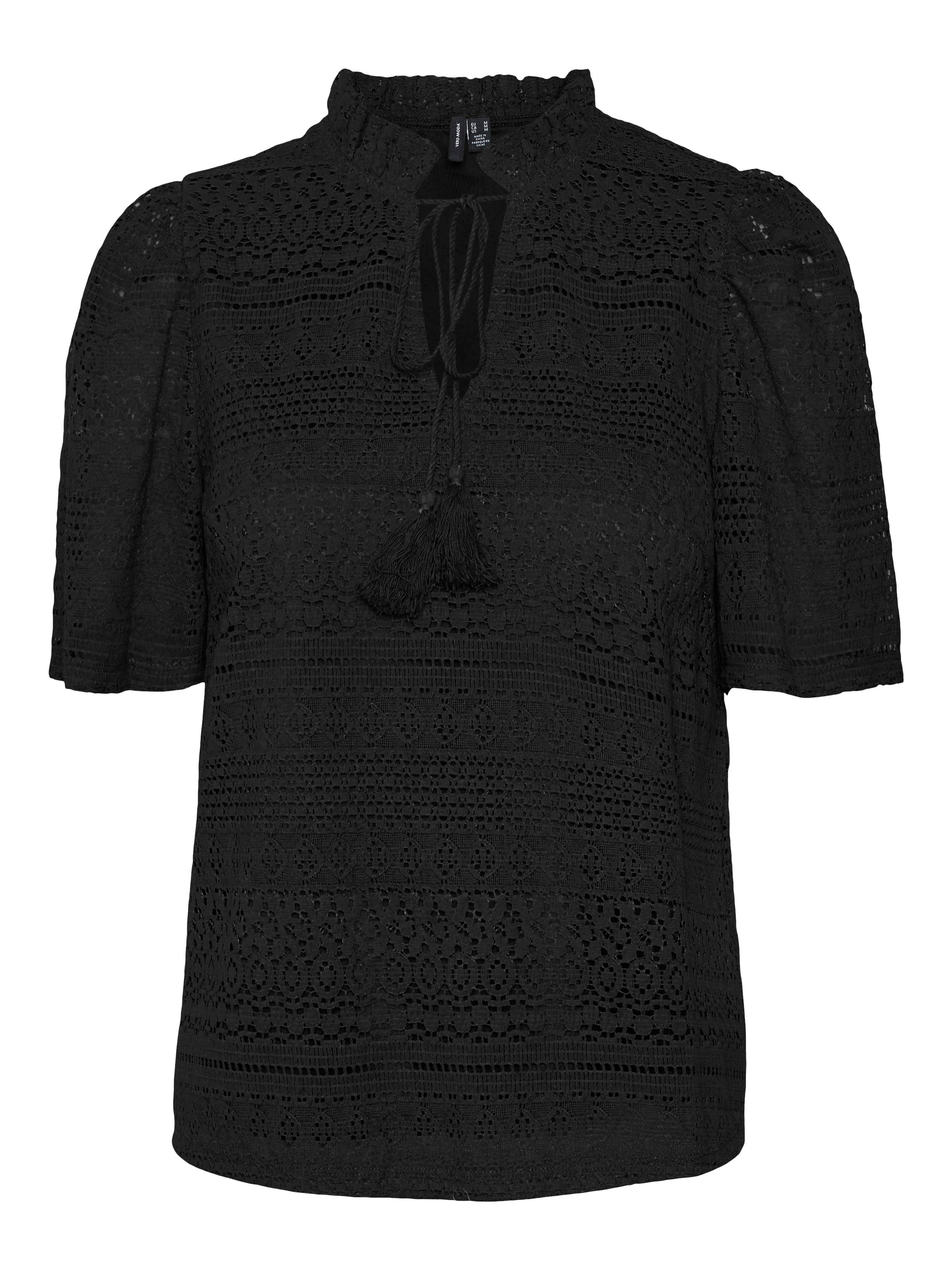 Vero Moda Kanten shirt VMHONEY LACE S/S TASSEL TOP WVN GA