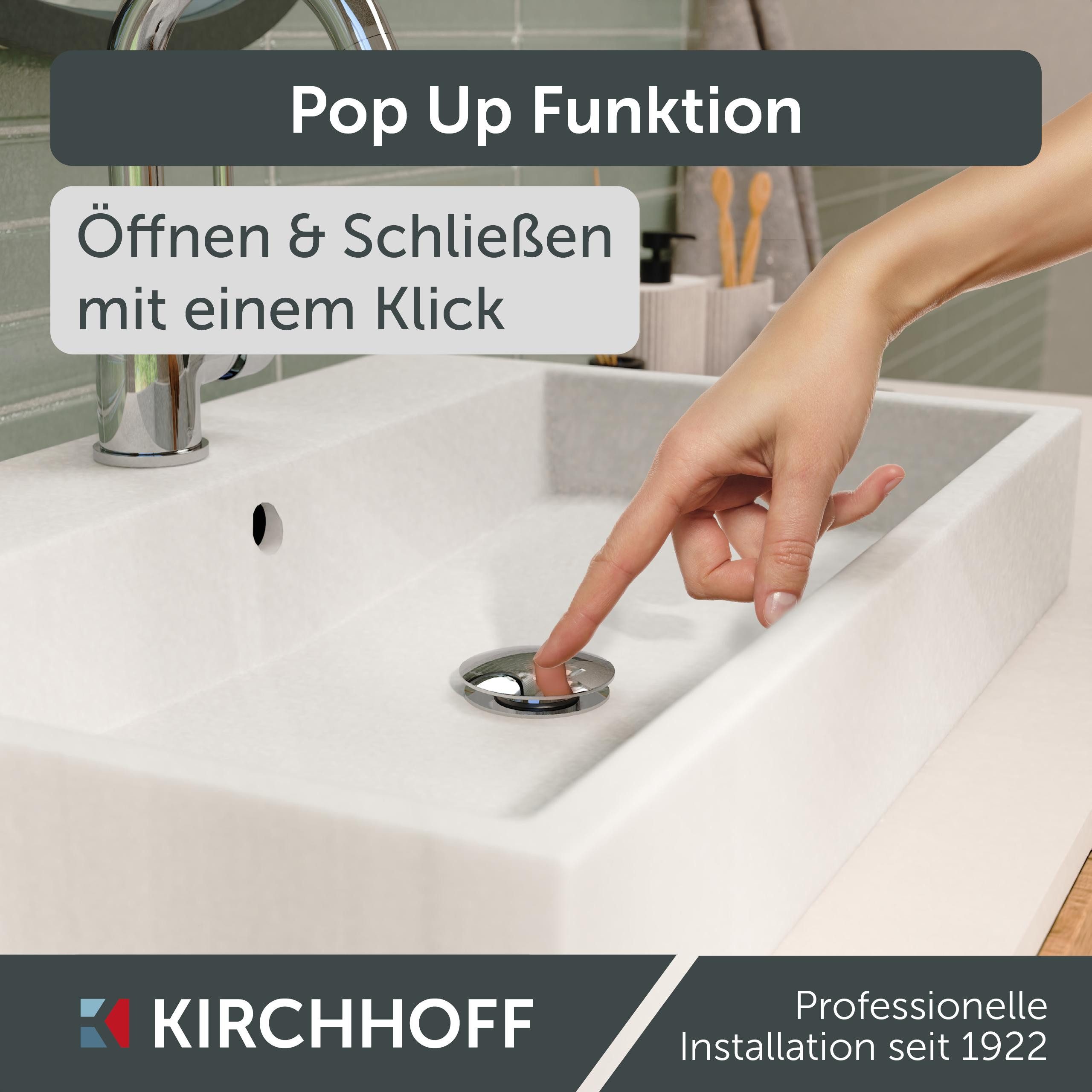 Kirchhoff Doucheafvoer Universele wasbak-overloopset, afvoerstop, chroom