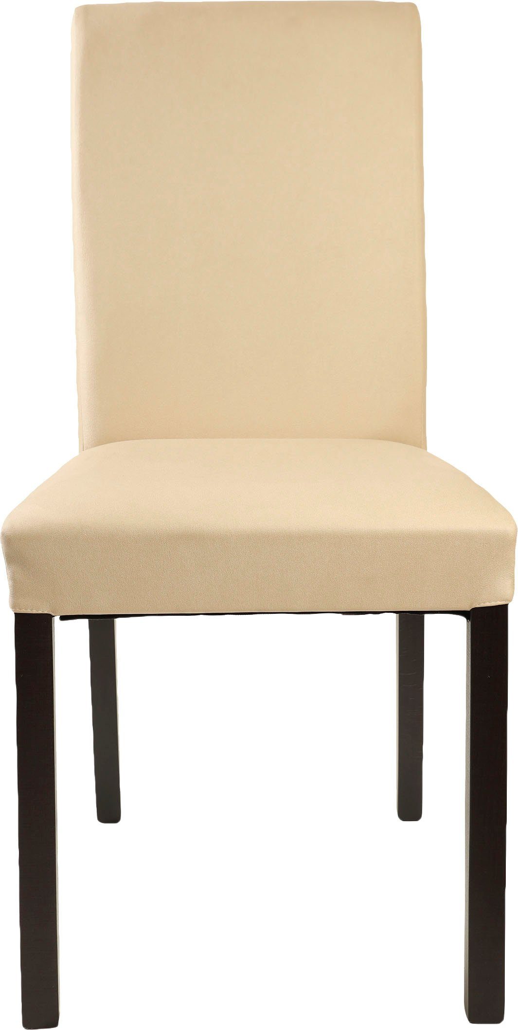 Home affaire Stoel met 4 poten Nina robuuste microvezel, frame naturel-beuken of wengé gelakt (set, 2 stuks)