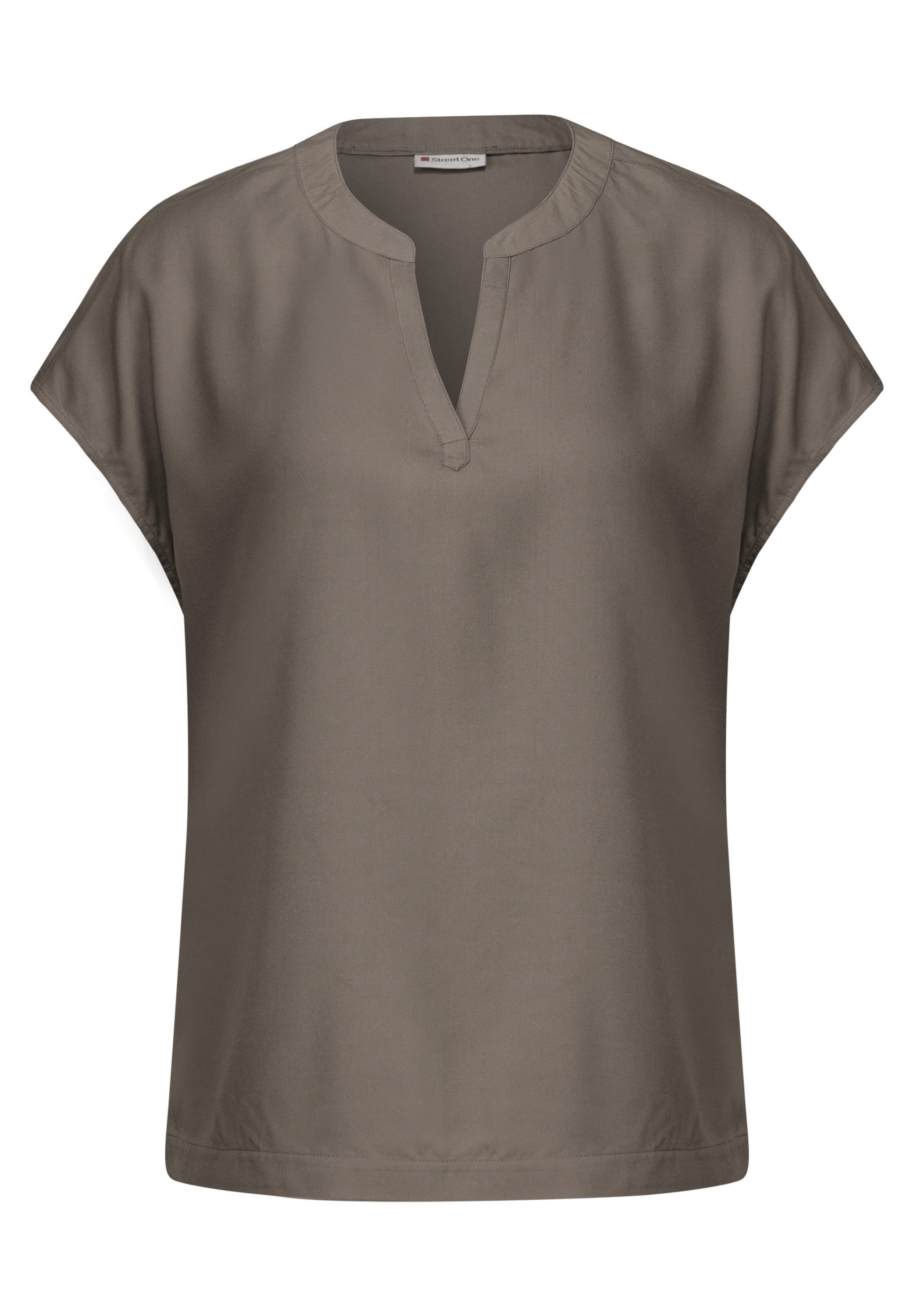 STREET ONE Blouse met korte mouwen Hals met split