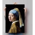 reinders! poster het meisje met de parel jan vermeer - oude meester - kunst - mauritshuis (1 stuk) bruin
