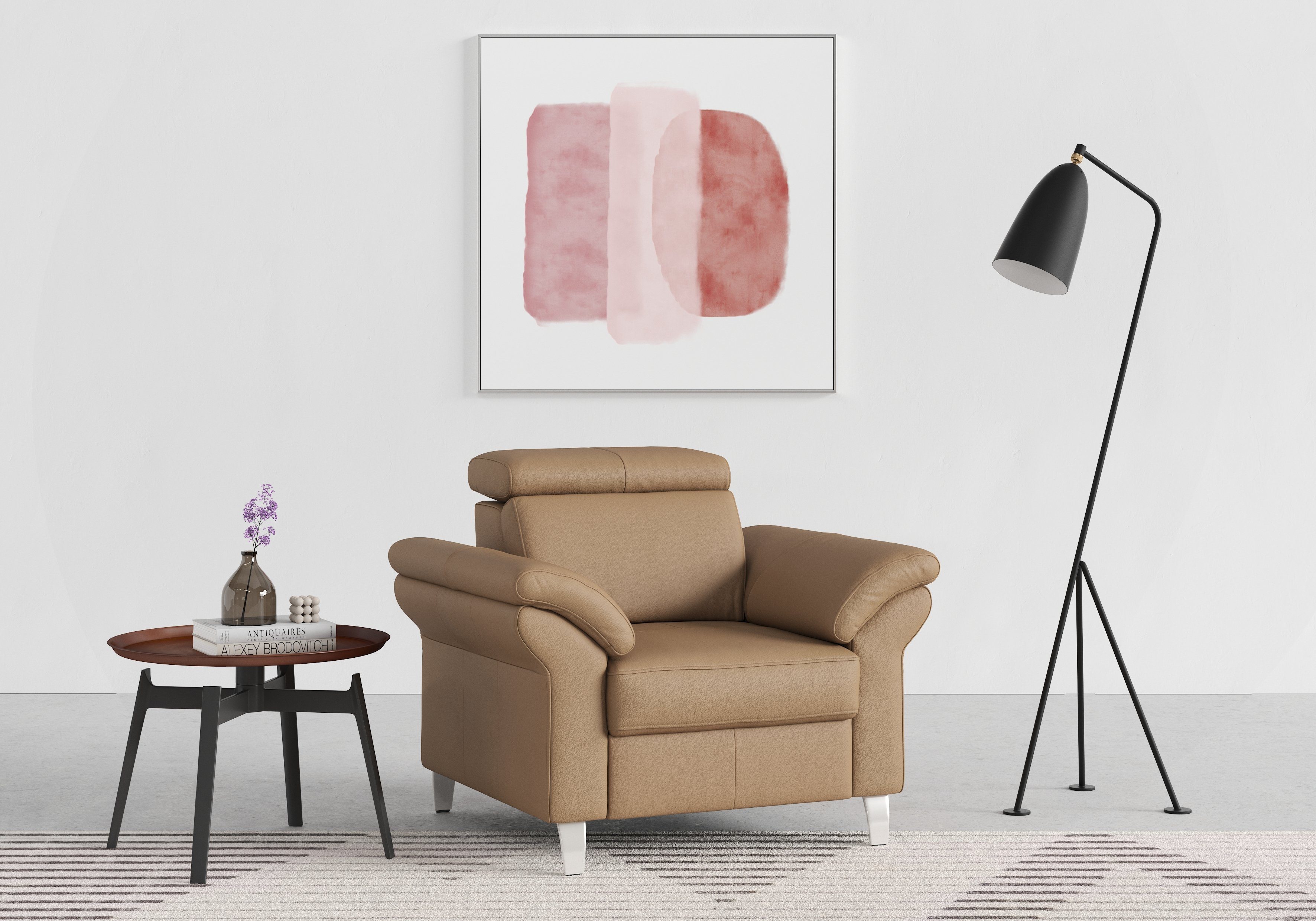sit&more Fauteuil Arngast met binnenvering en verstelbare hoofdsteun fauteuils bruin