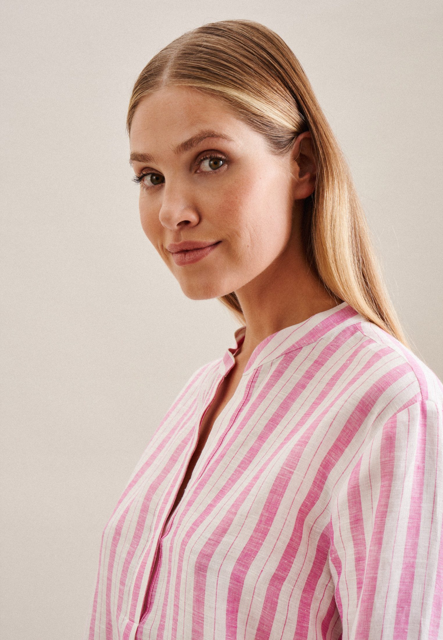seidensticker Klassieke blouse Zwarte roos Tunika garenverver