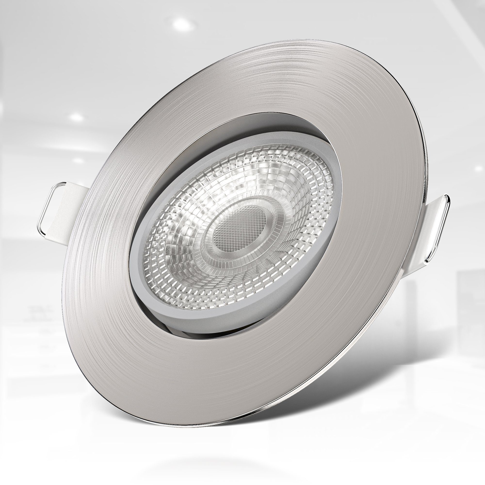 B.K.Licht Ledinbouwlamp 6-delige set inbouwspots, draaibaar, plafondspots, platte spots