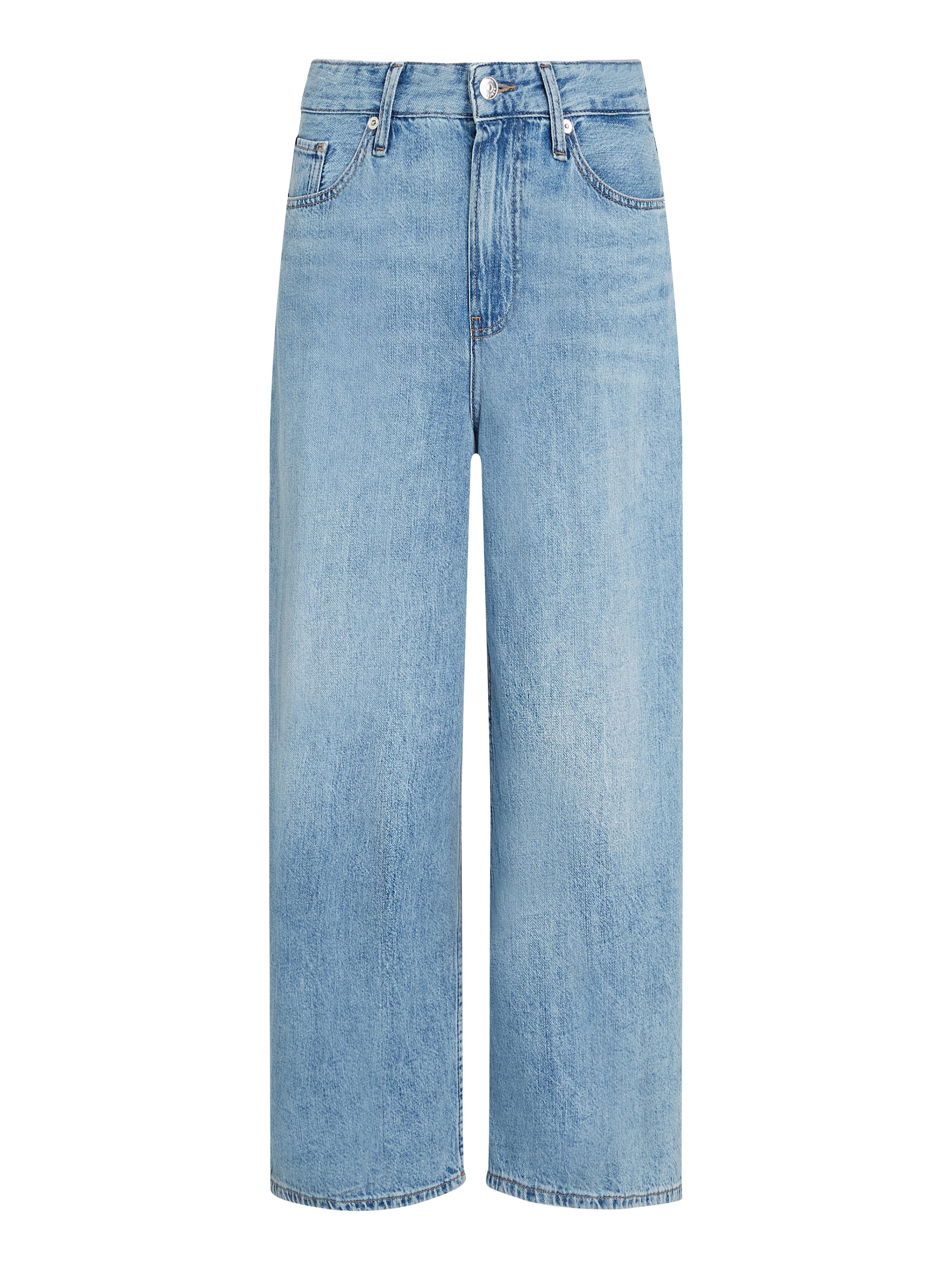 Tommy Hilfiger Wijde jeans WIDE LEG HIGH WAIST met logo-badge, in blauwe wassing