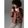 aniston casual gewatteerde jas in een trendy two-tone dessin bruin