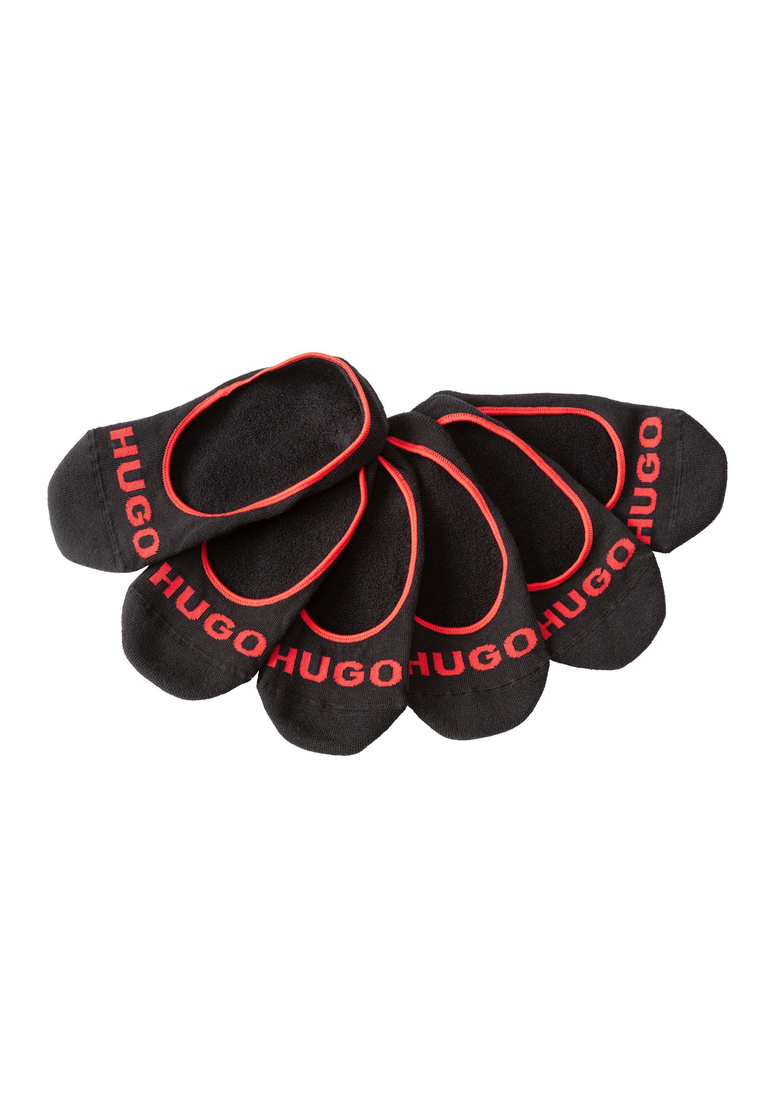 HUGO underwear Enkelsokken 3P SL PLUSH LOGO CC met contrasterende hugo opschrift (3 paar, Set van 3) heren sokken maat 43-44 zwart