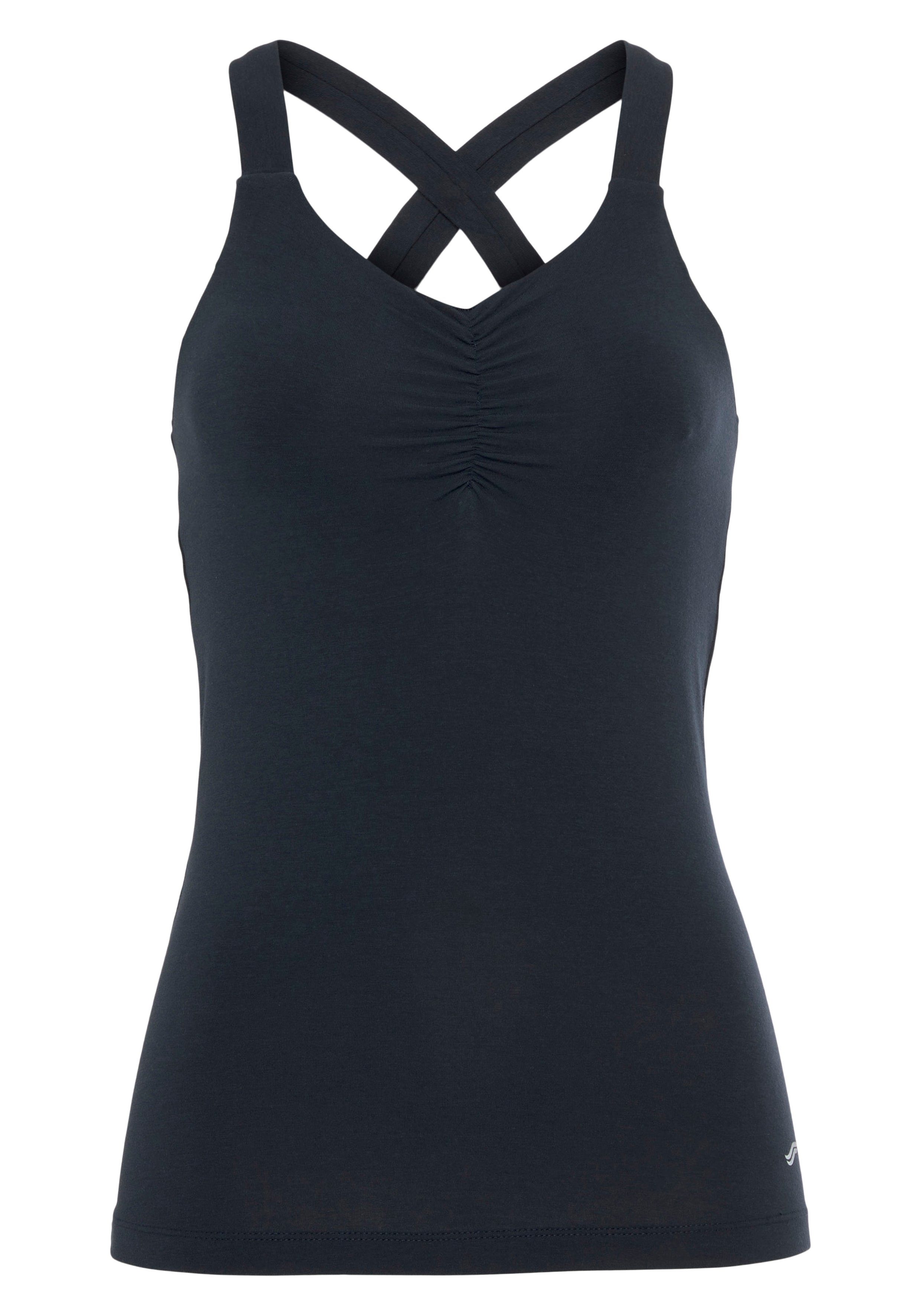 FAYN SPORTS Yogatop Crossed Back met support-bh en gekruiste bandjes