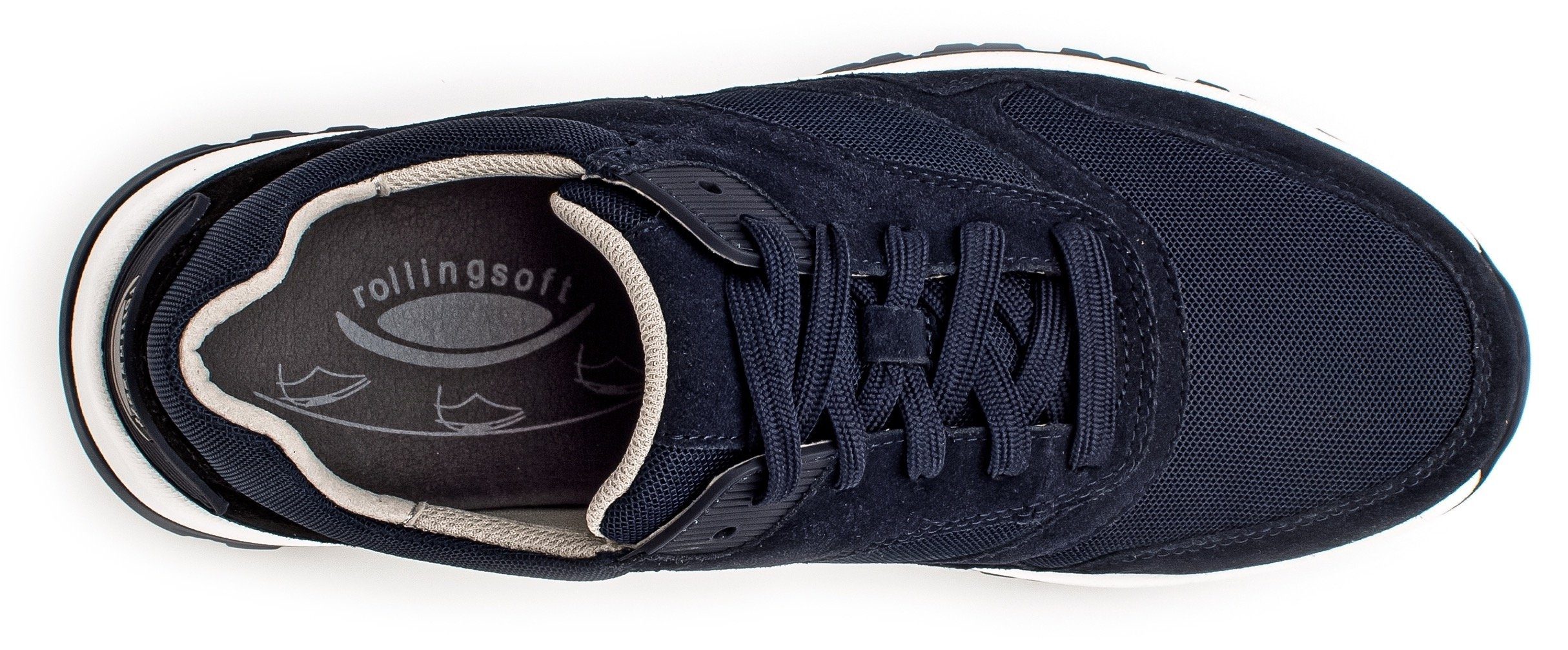 Gabor Rollingsoft Sneakers met sleehak , vrijetijdsschoen, lage schoen, veterschoen met verwisselbaar voetbed, breedte g