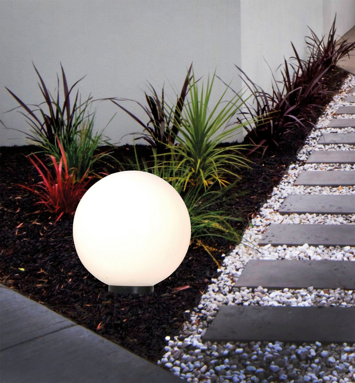 näve Bollamp BALL Kunststof, wit/opaal, d: 40 cm, spit zwart, excl. 1 x E27 max. 40 W (1 stuk)