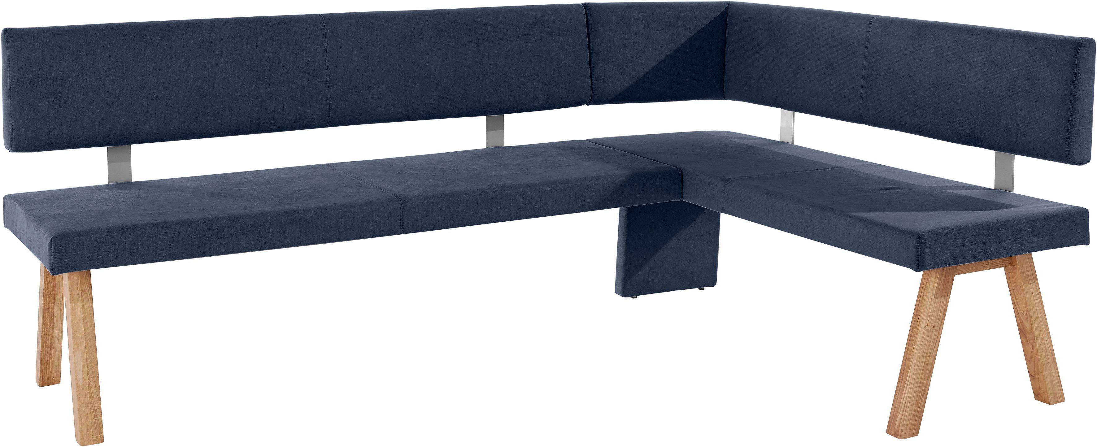 Home affaire Hoekbank Rio Massief hout in eiken geolied, eetkamerbank comfortabel gestoffeerd